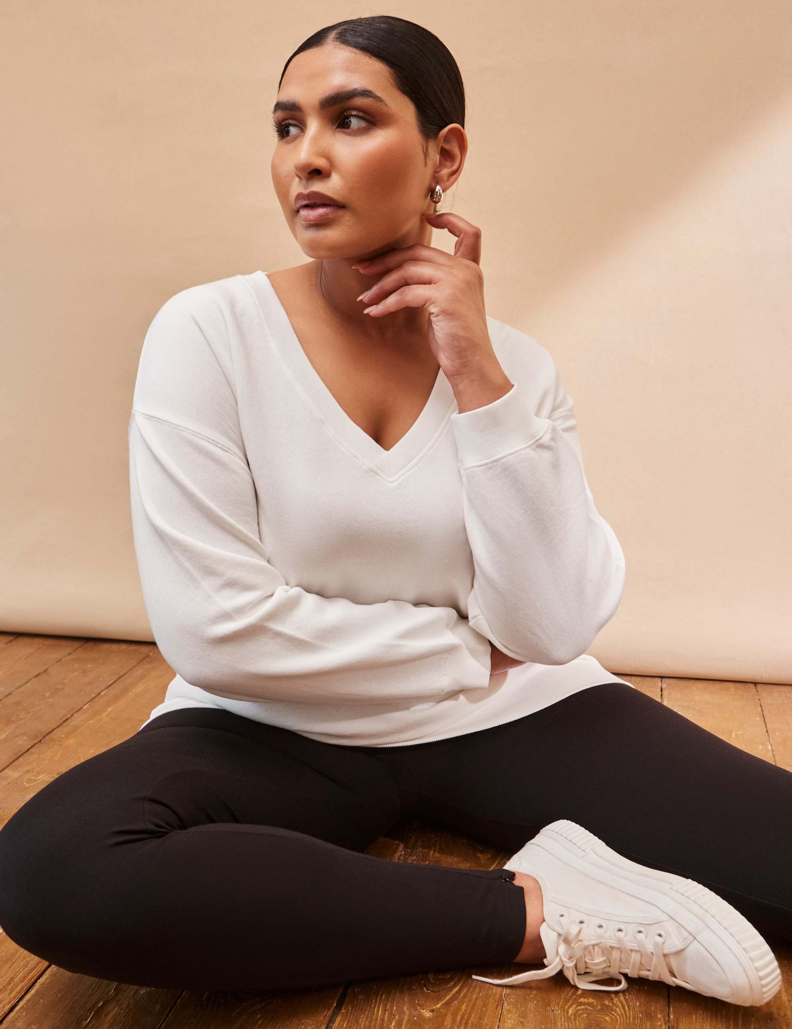 Pure Cotton V-Neck Sweatshirt 5 of 5