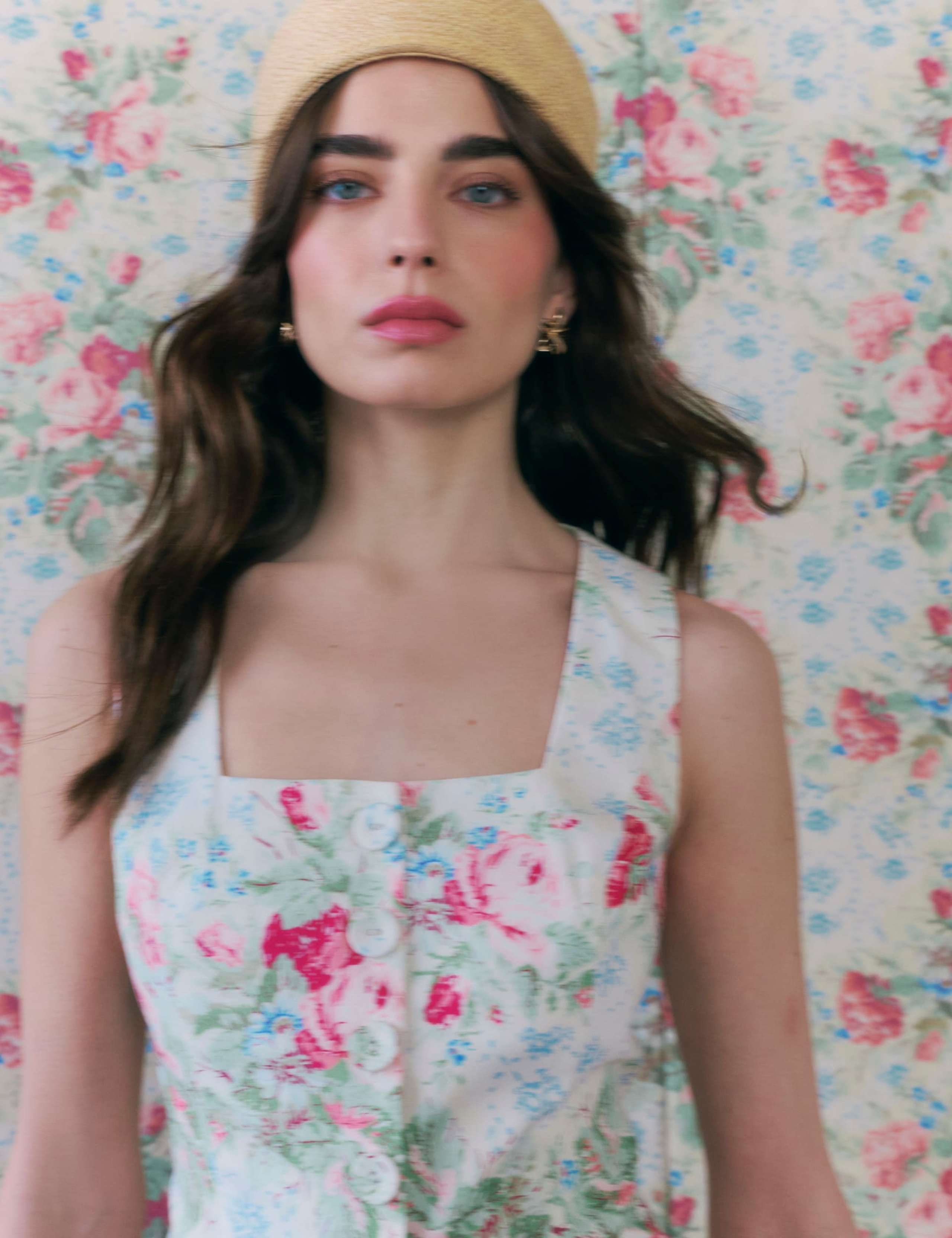 Cotton Rich Floral Square Neck Waistcoat 4 of 4