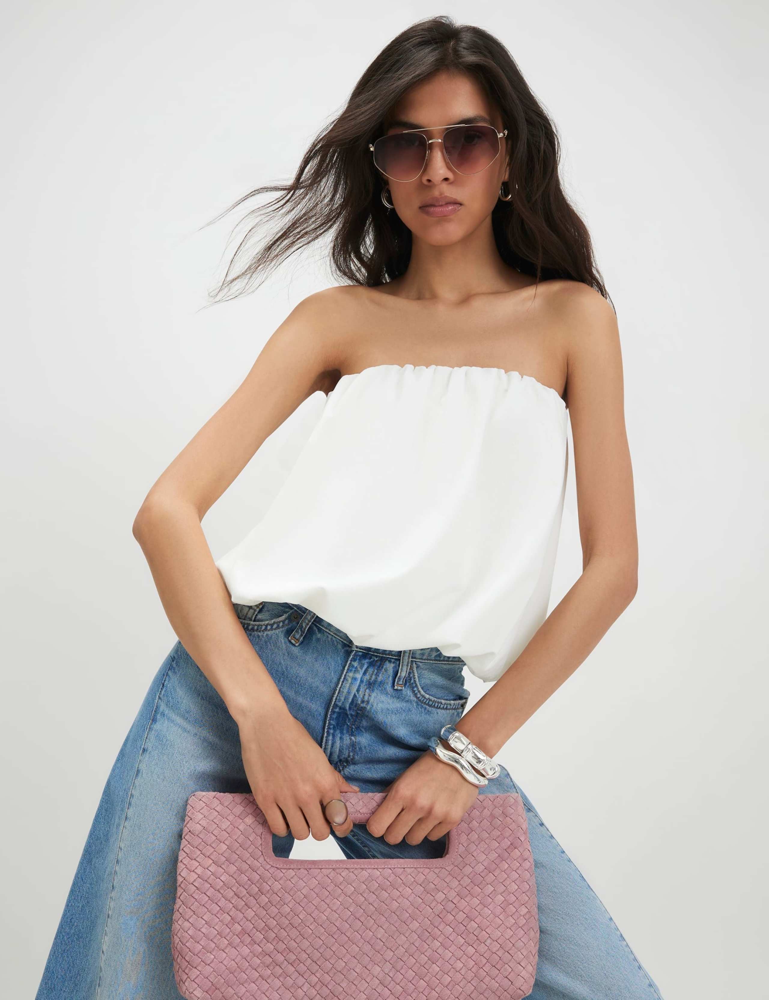Pure Cotton Bubble Hem Bandeau Top 4 of 4