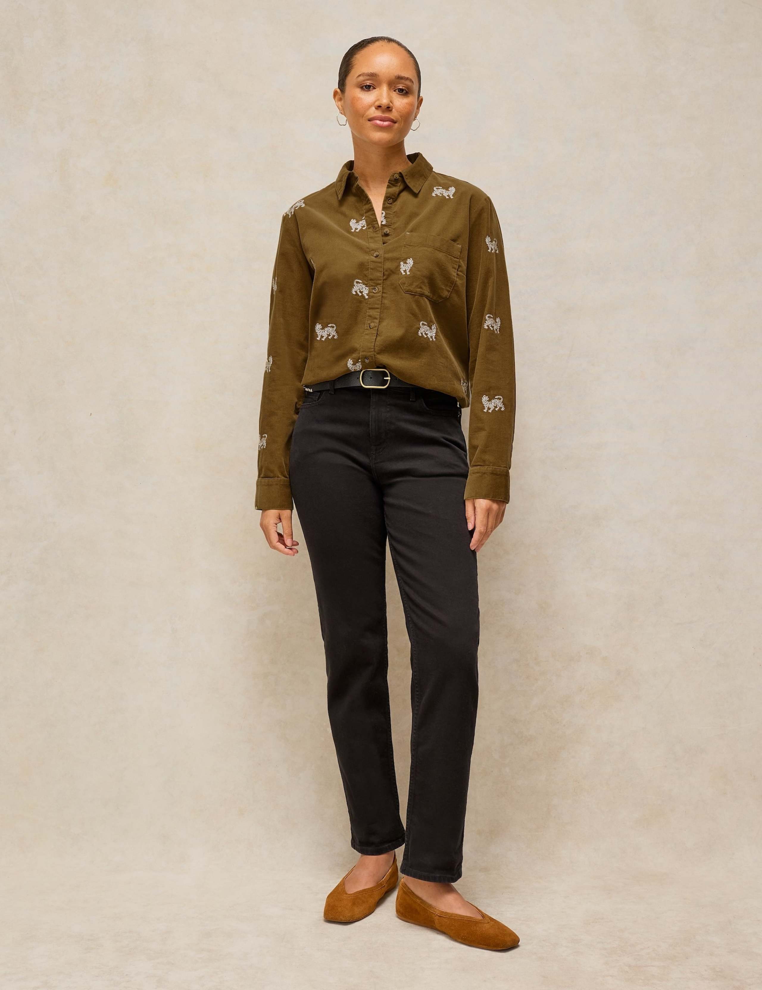 Pure Cotton Cord Embroidered Shirt 3 of 6
