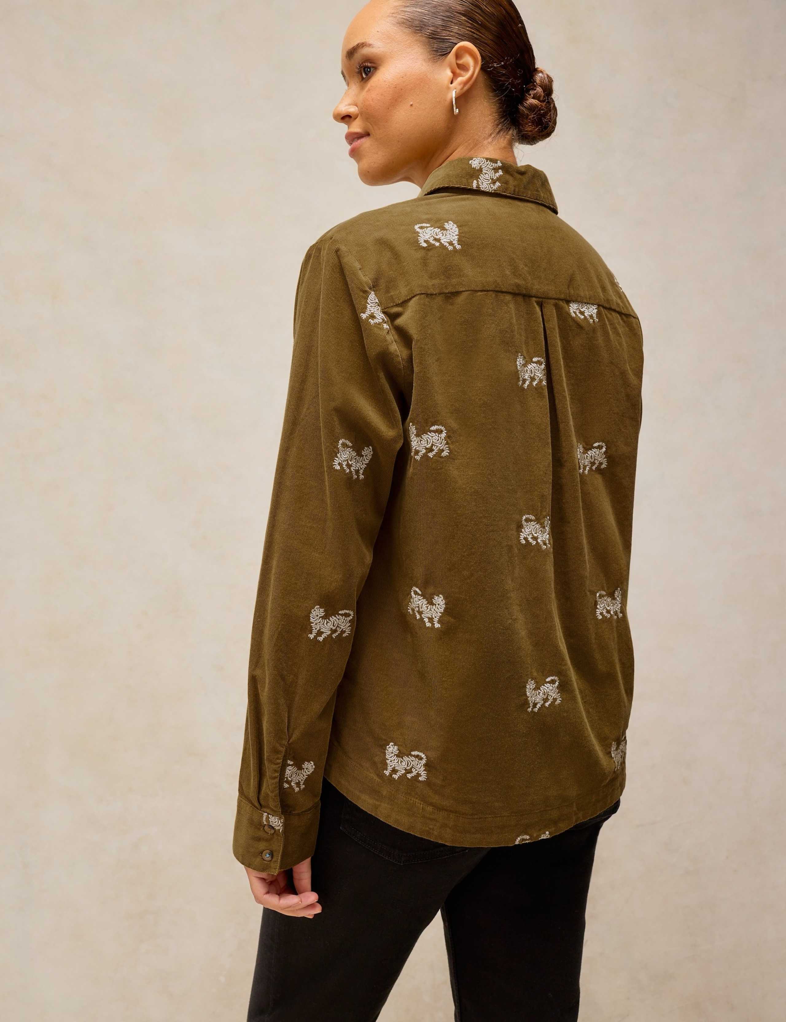 Pure Cotton Cord Embroidered Shirt 4 of 6