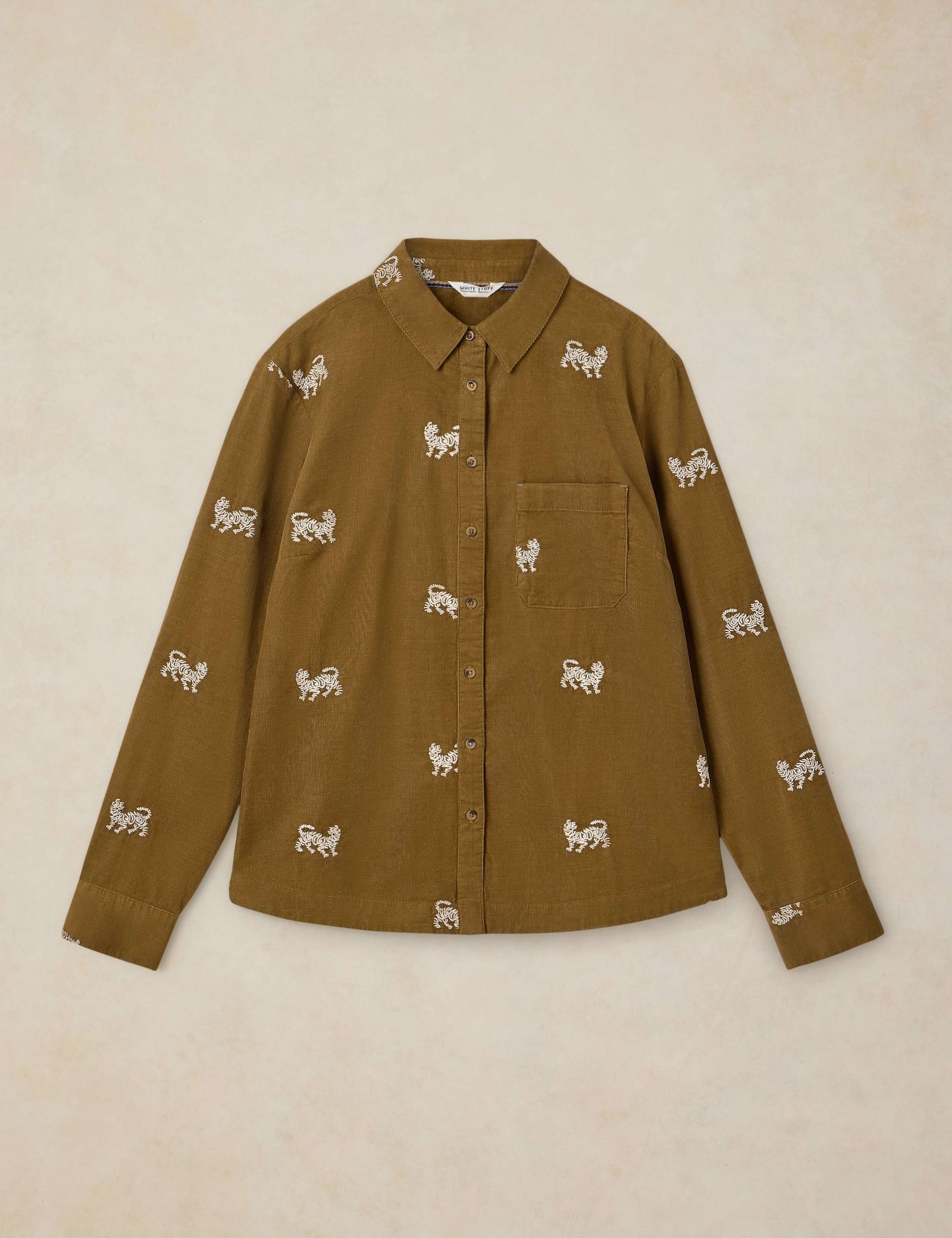 Pure Cotton Cord Embroidered Shirt 2 of 6