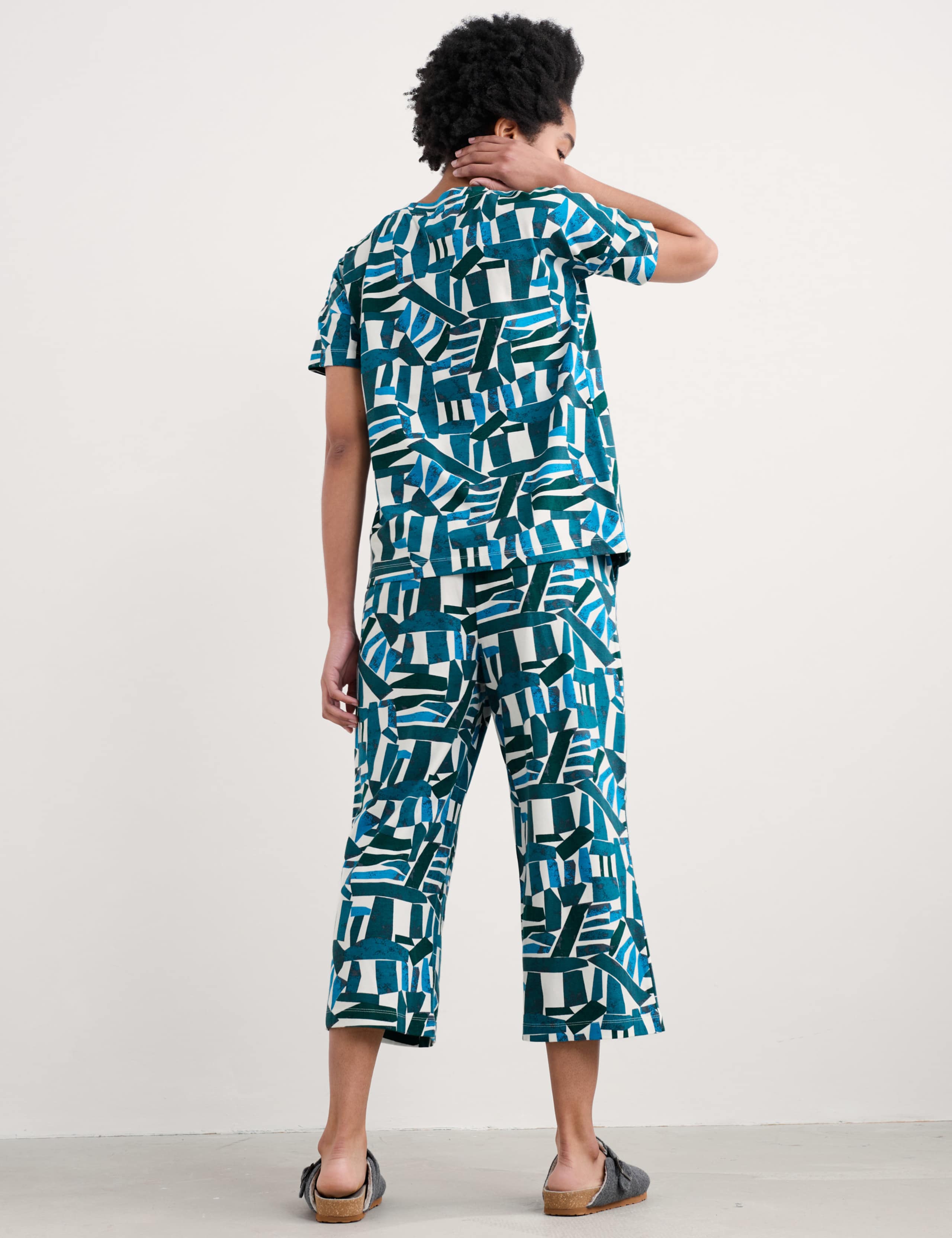 Cotton Rich Abstract Print Pyjama Set 3 of 4