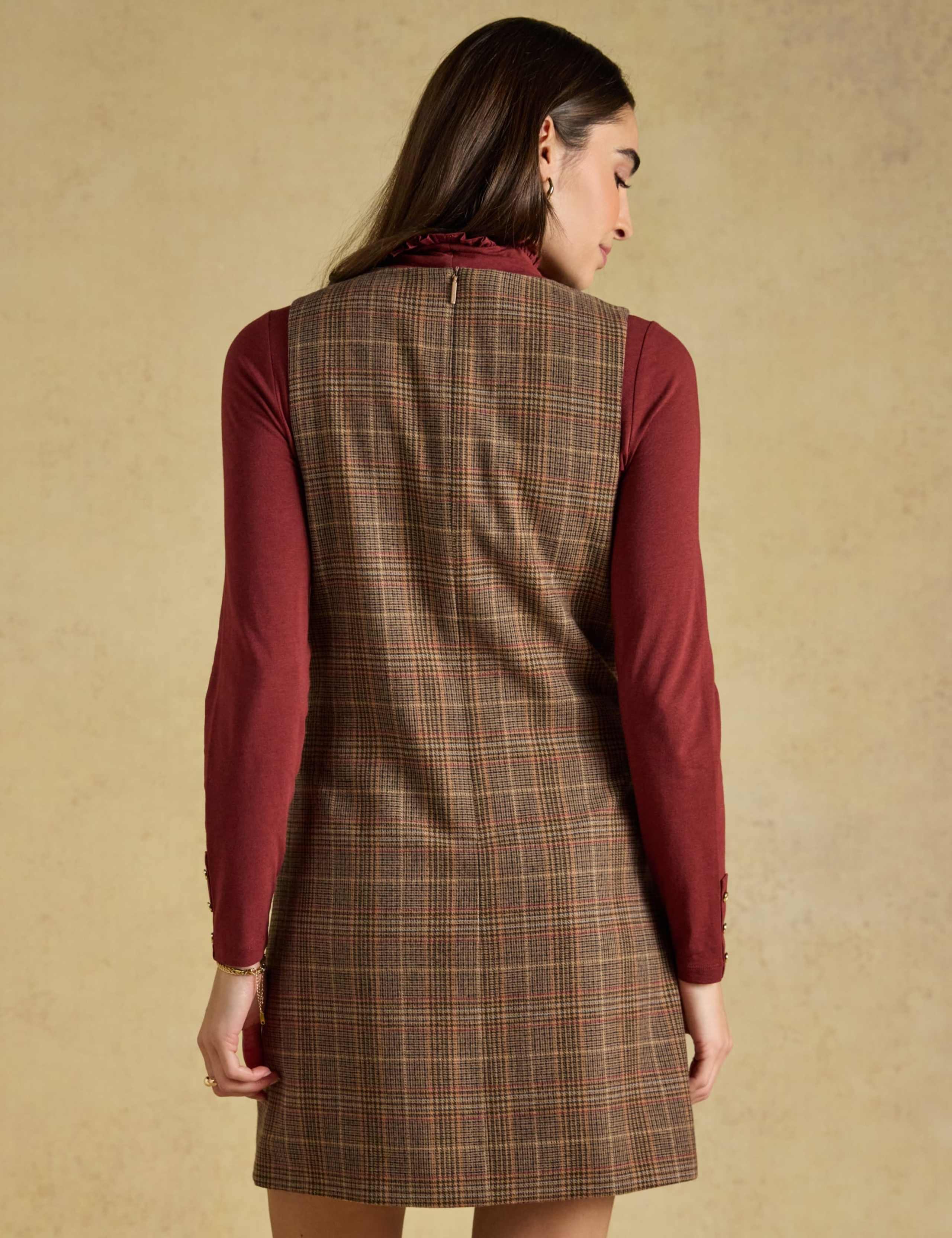 Wool Rich Checked Knee Length Shift Dress 5 of 8