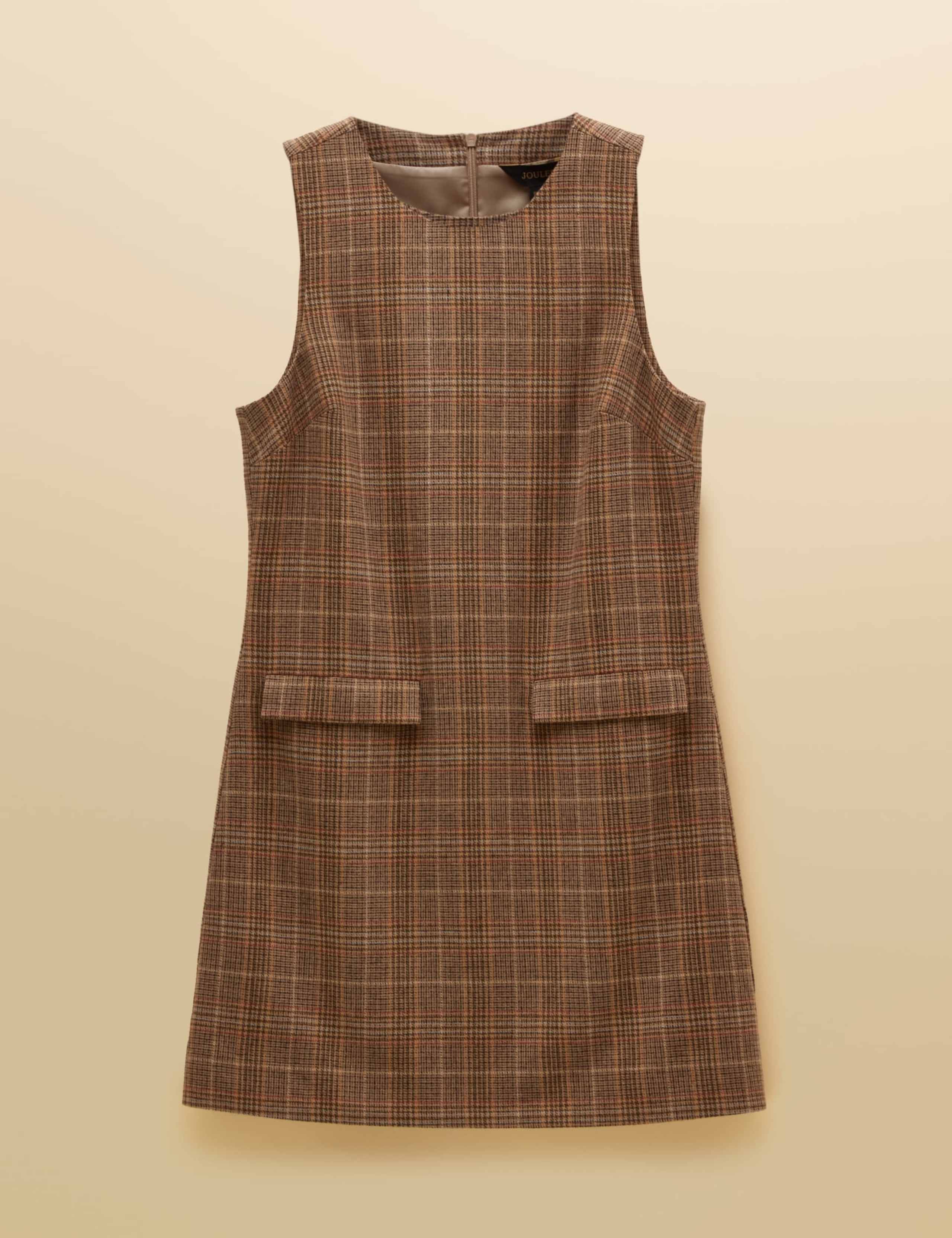 Wool Rich Checked Knee Length Shift Dress 6 of 8