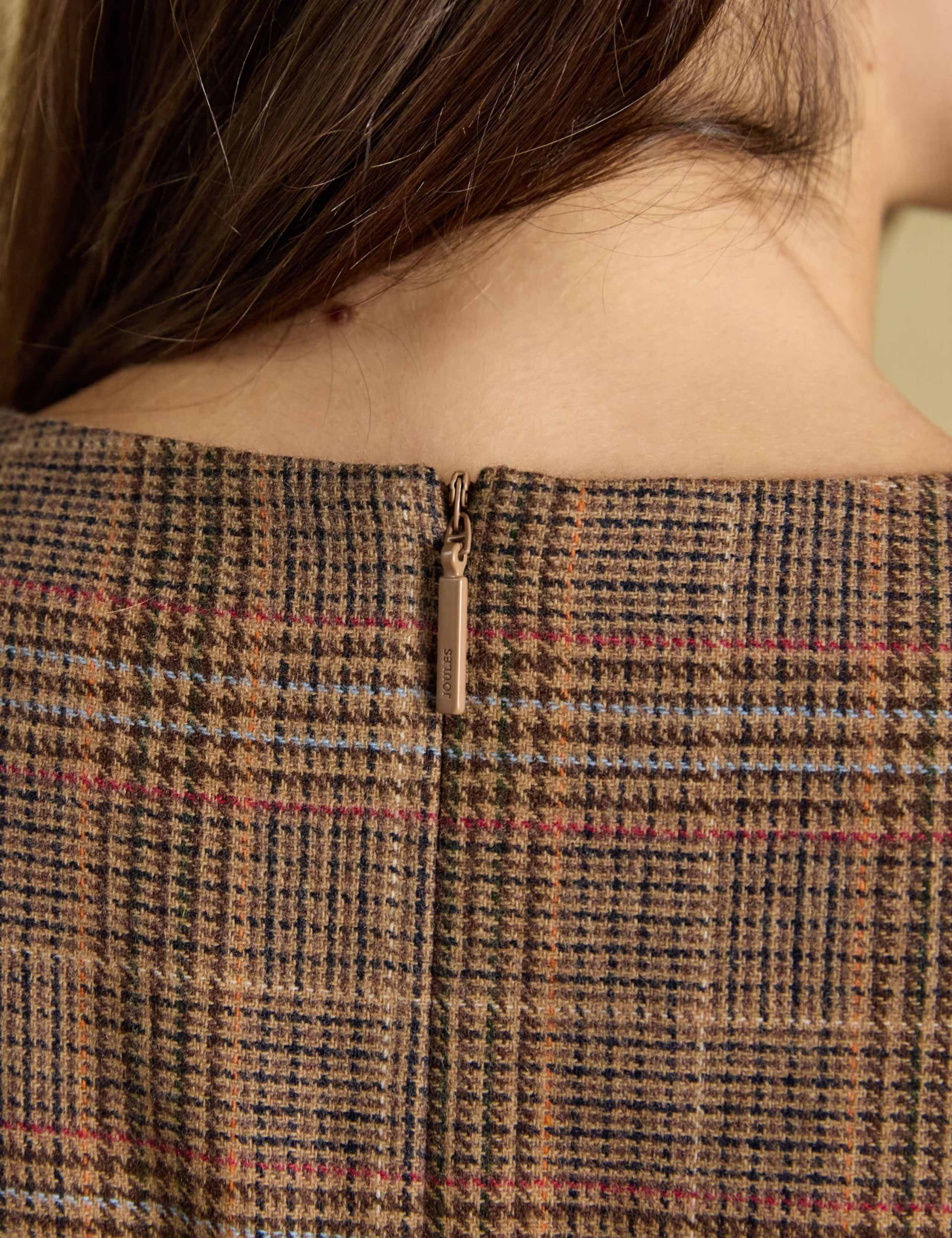 Wool Rich Checked Knee Length Shift Dress 8 of 8