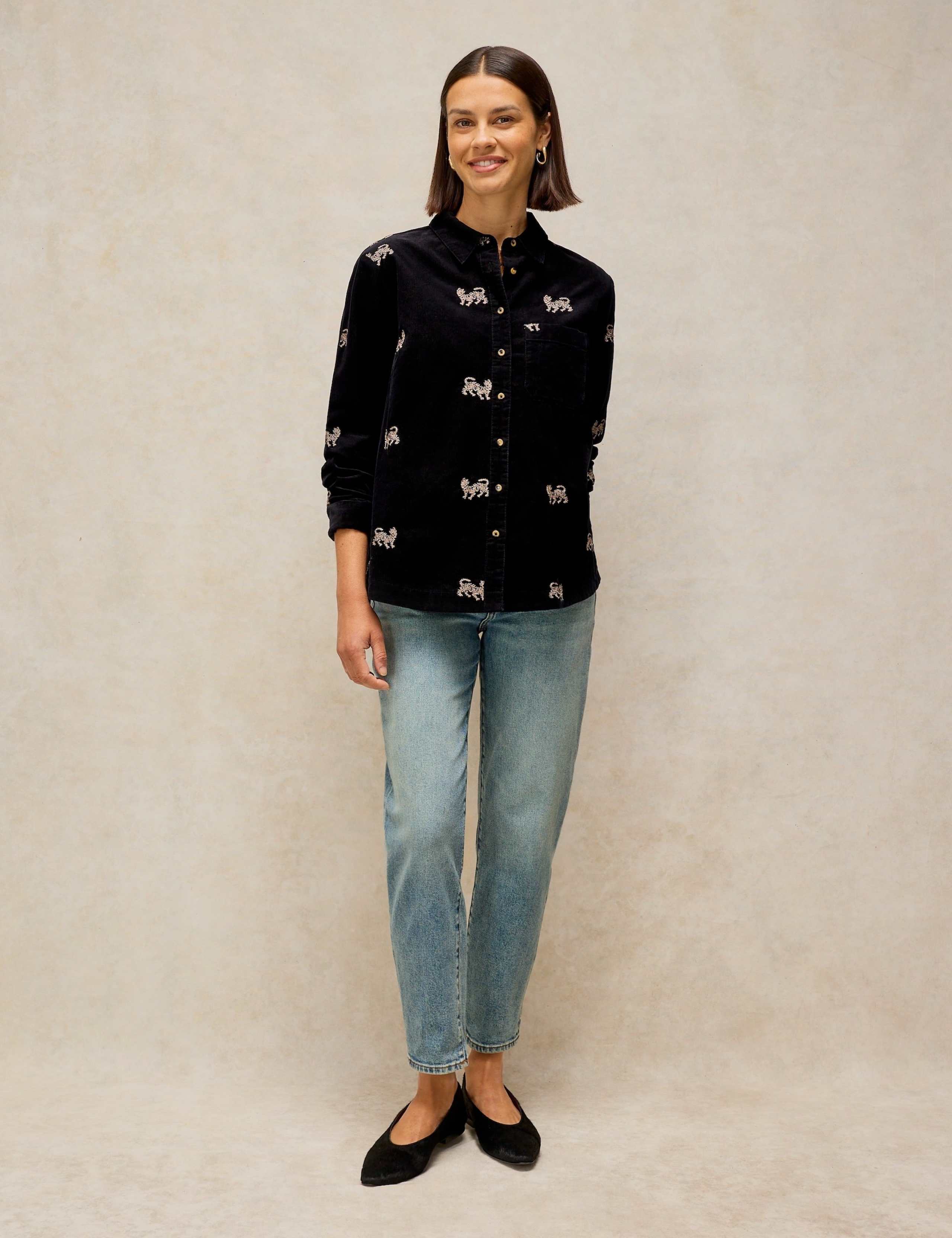 Pure Cotton Cord Embroidered Shirt 3 of 6