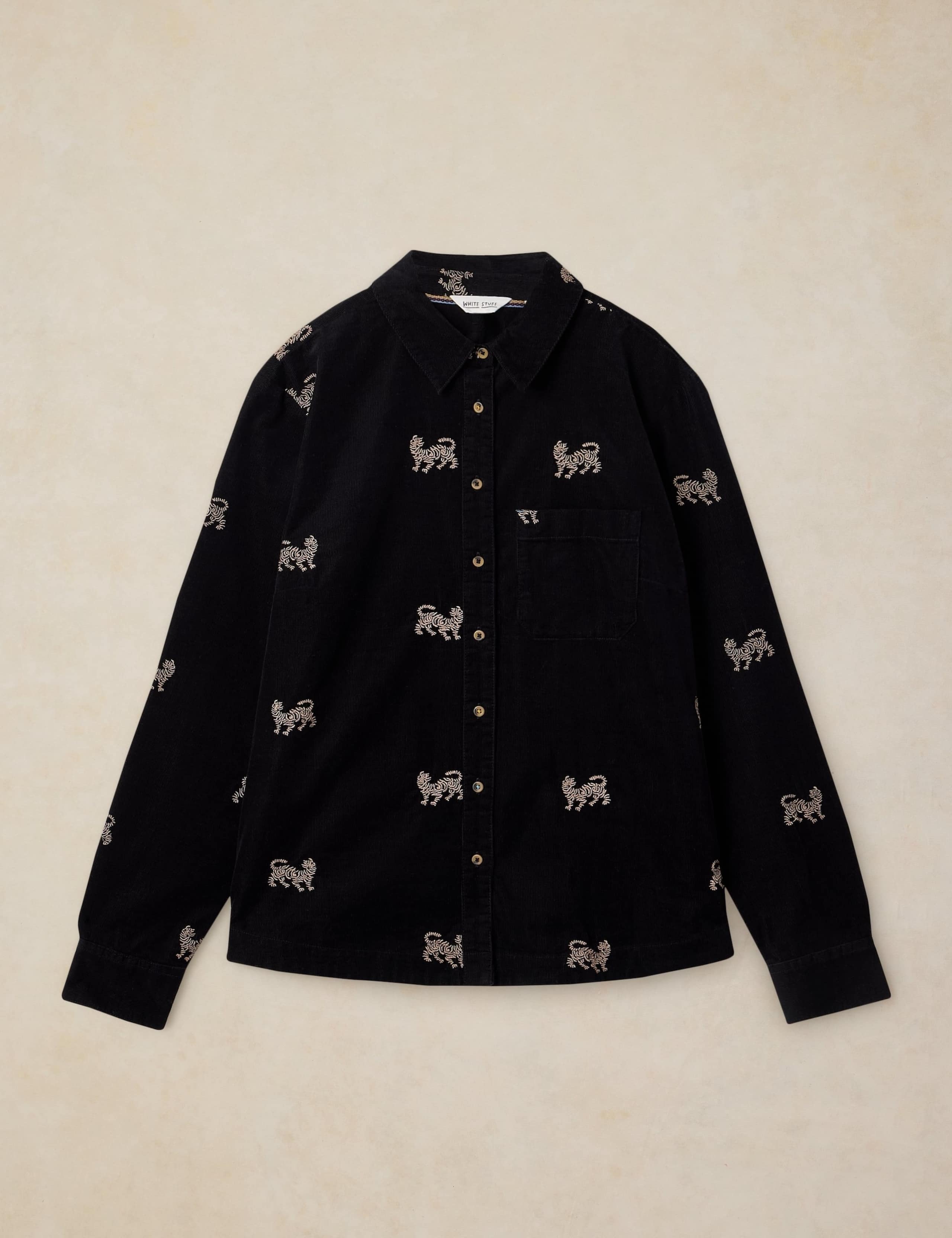 Pure Cotton Cord Embroidered Shirt 2 of 6