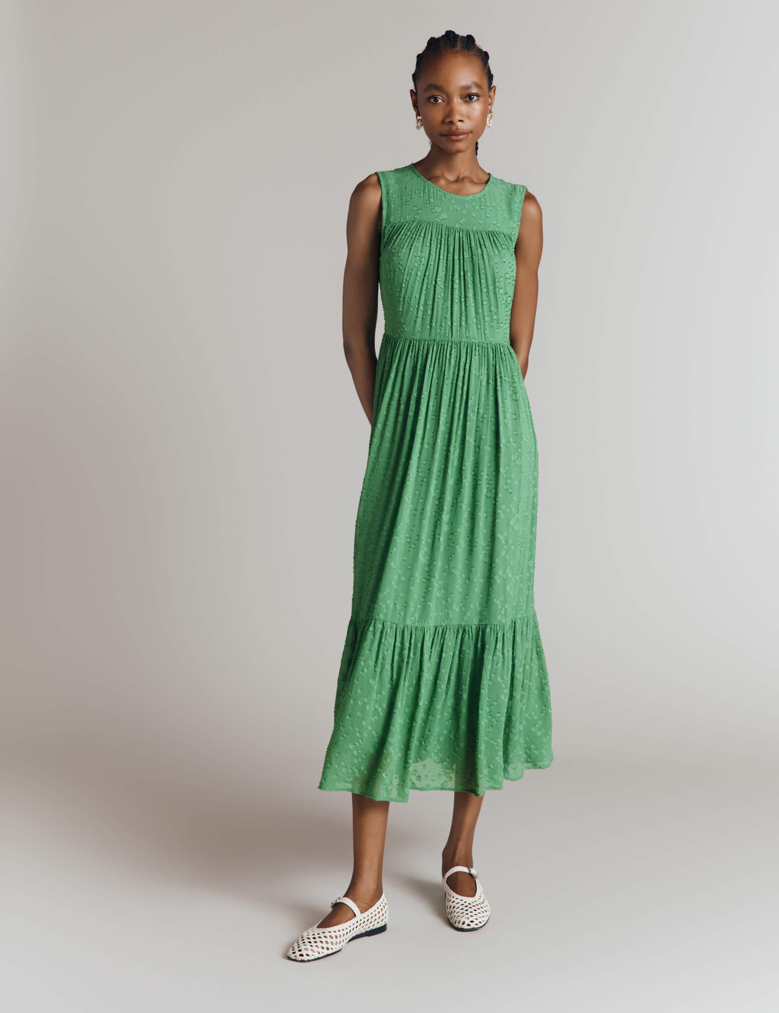 Jacquard Midi Tiered Dress 2 of 4