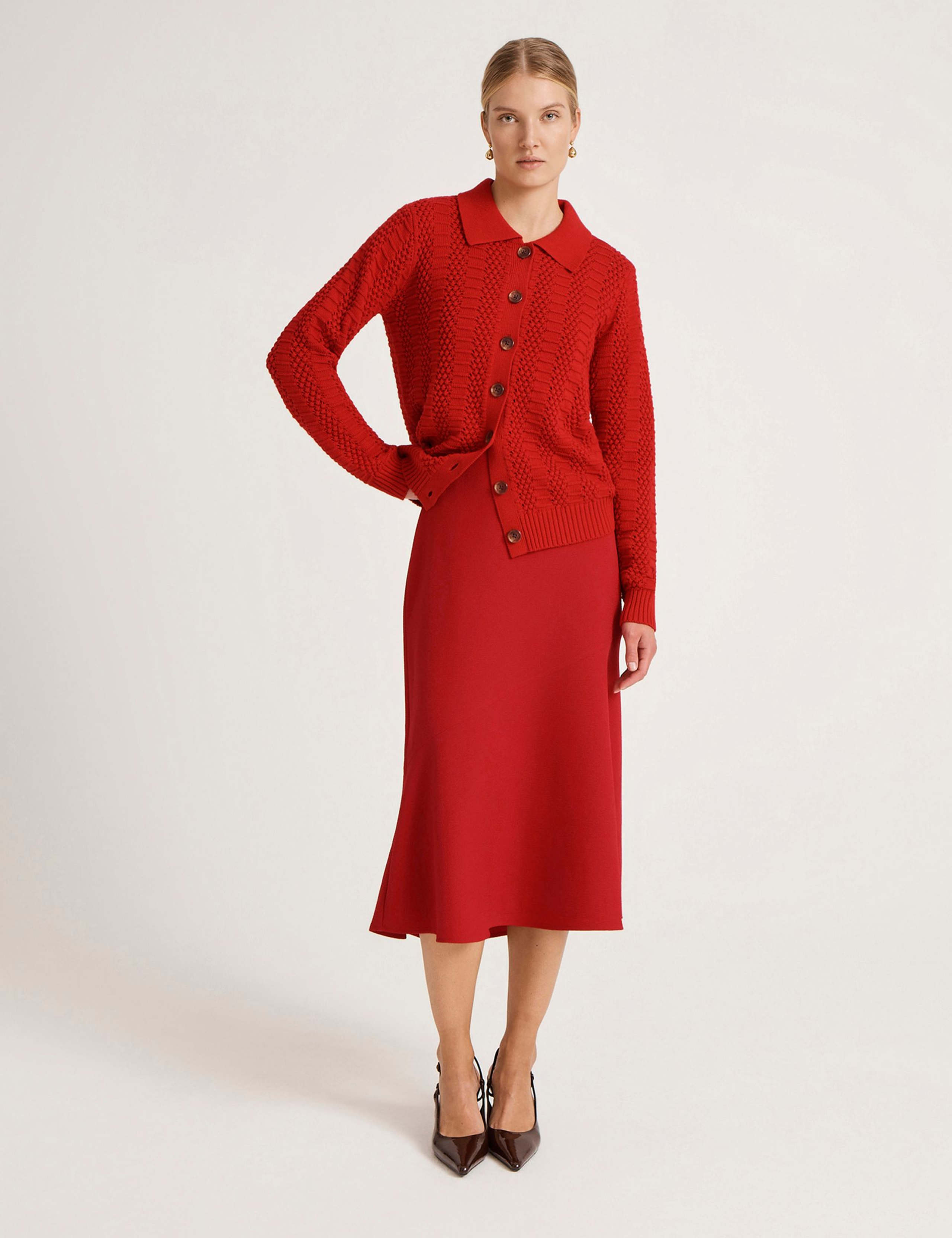 Crepe Midi Slip Skirt 2 of 5