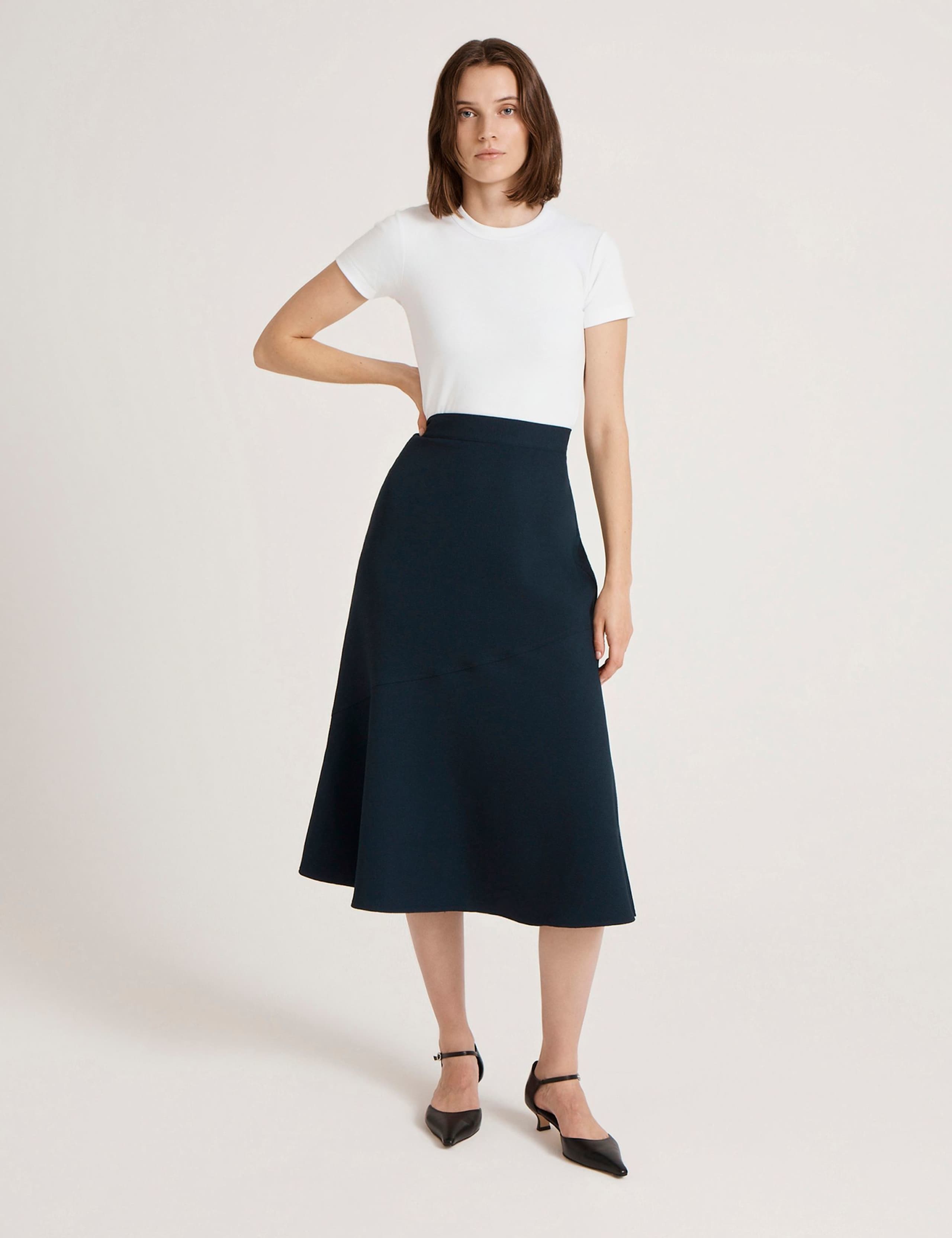Crepe Midi Slip Skirt 2 of 5