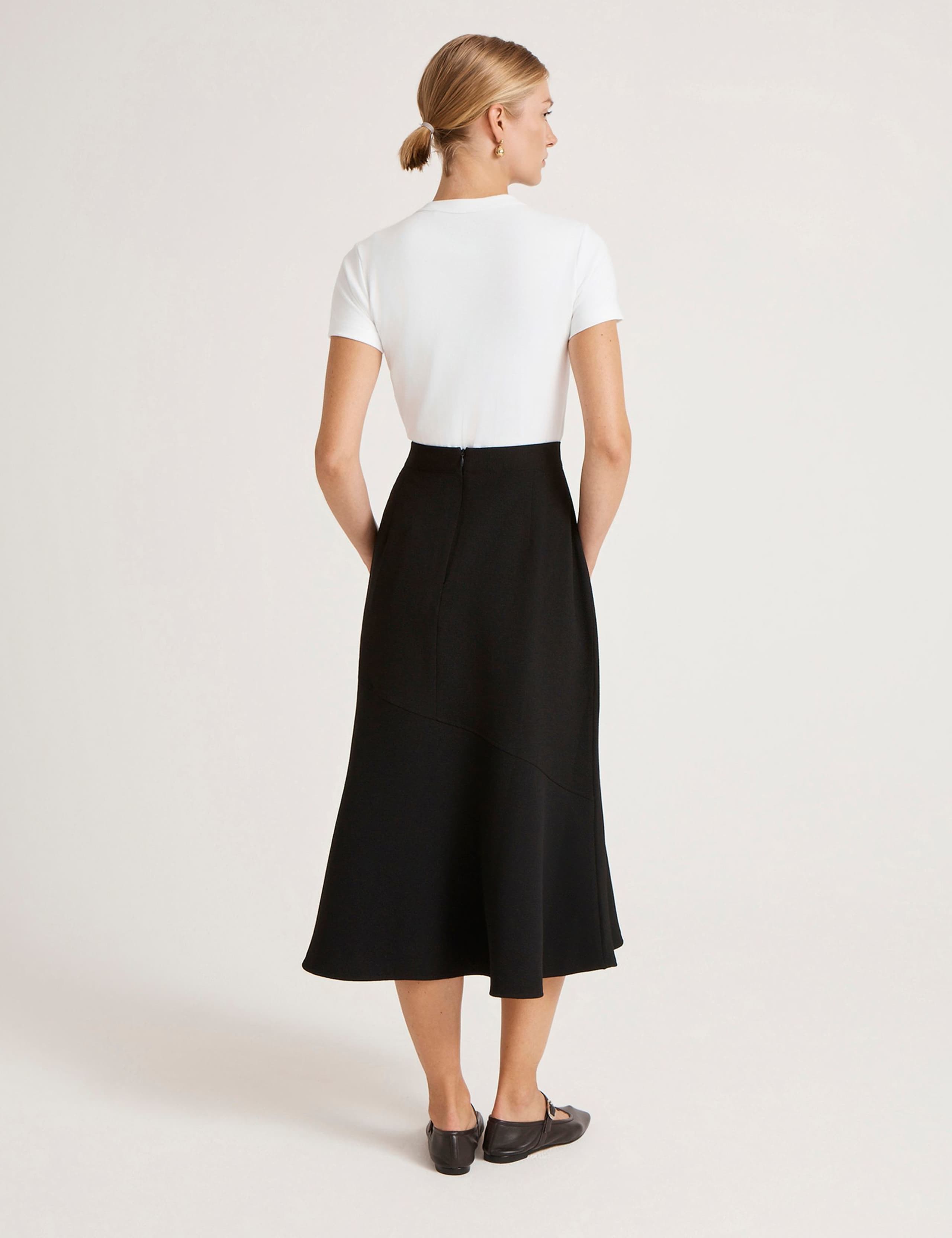 Crepe Midi Slip Skirt 2 of 4