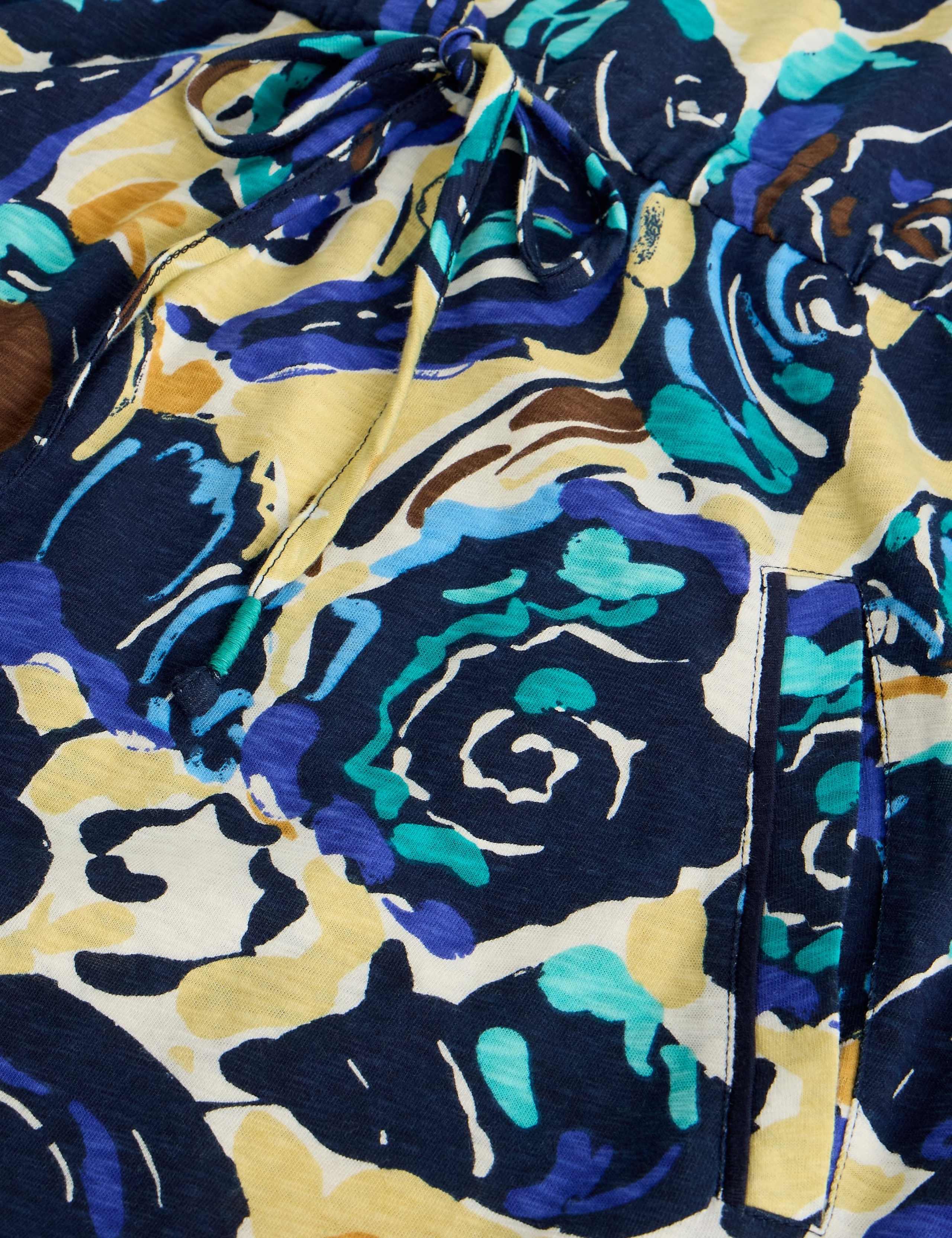 Pure Cotton Jersey Printed Midi Waisted Dress 6 of 6