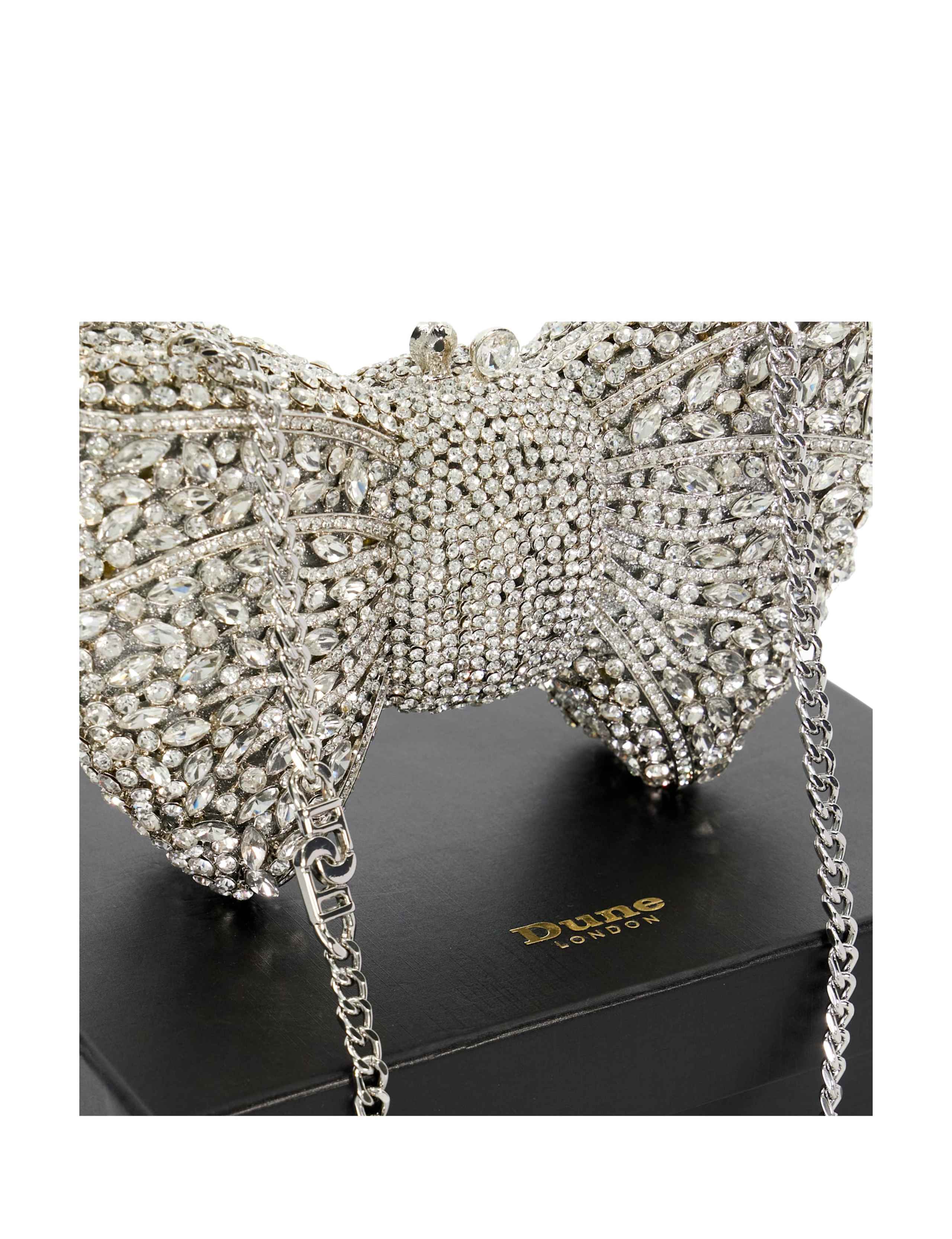 Diamante Bow Chain Strap Mini Clutch Bag 3 of 4
