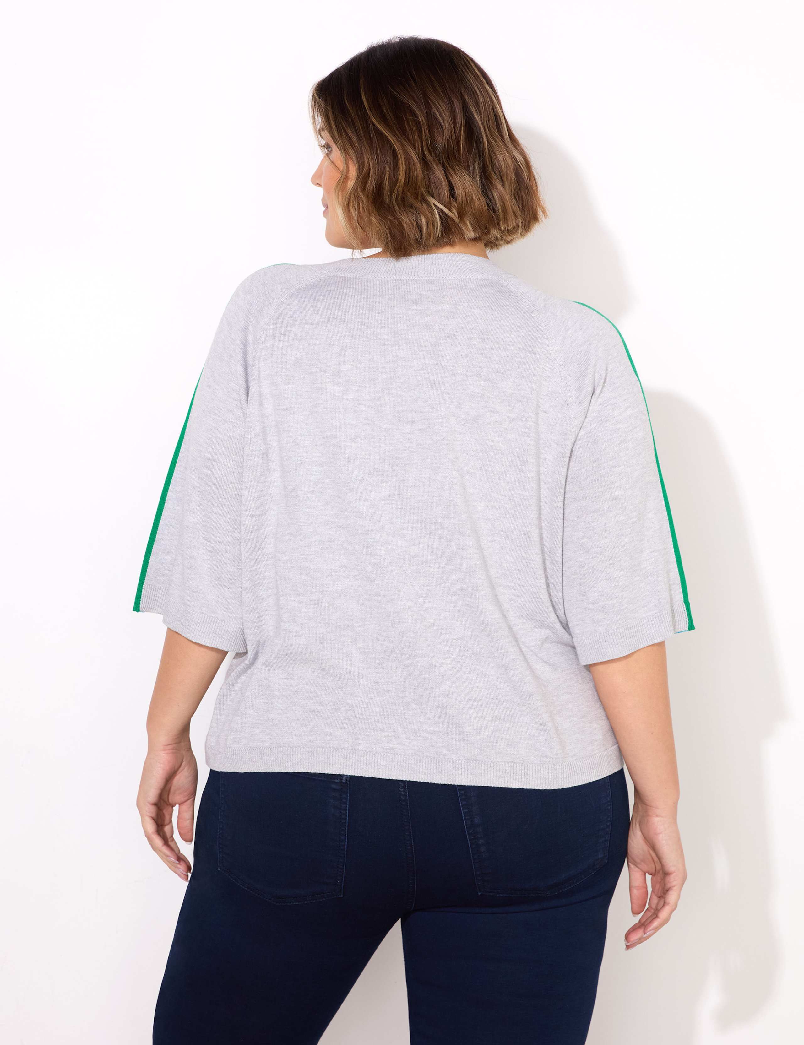 Cotton Rich Stripe Detail T-Shirt 4 of 4