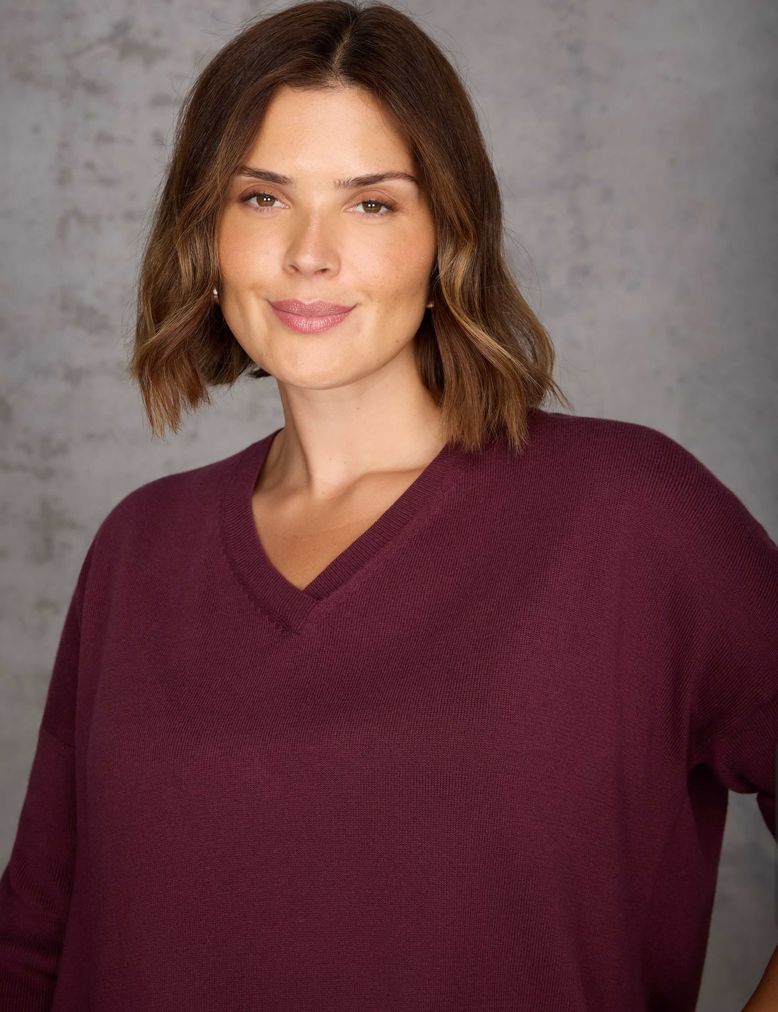 Cotton Blend V-Neck Jumper 4 of 4