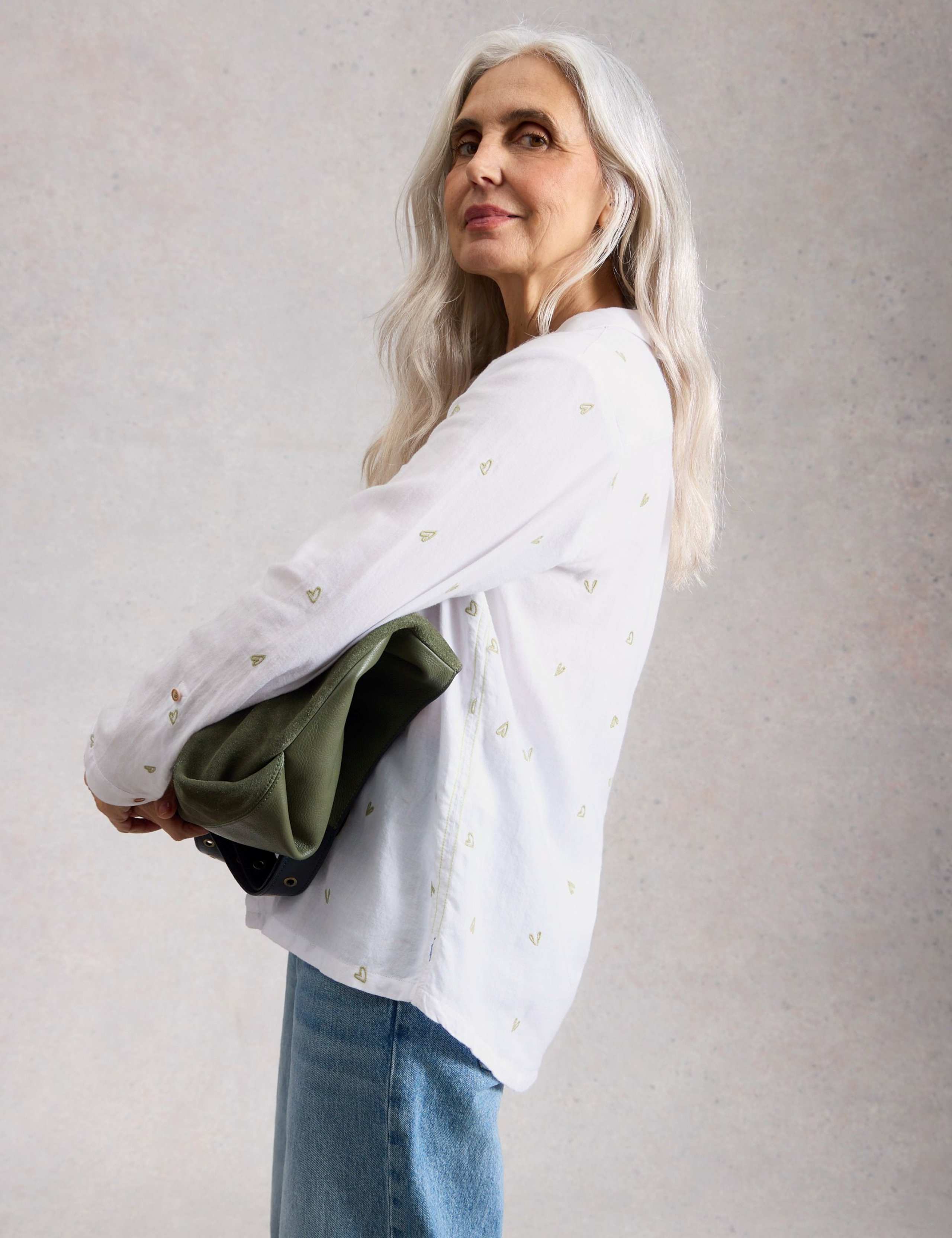 Pure Cotton Embroidered Collared Shirt 5 of 6