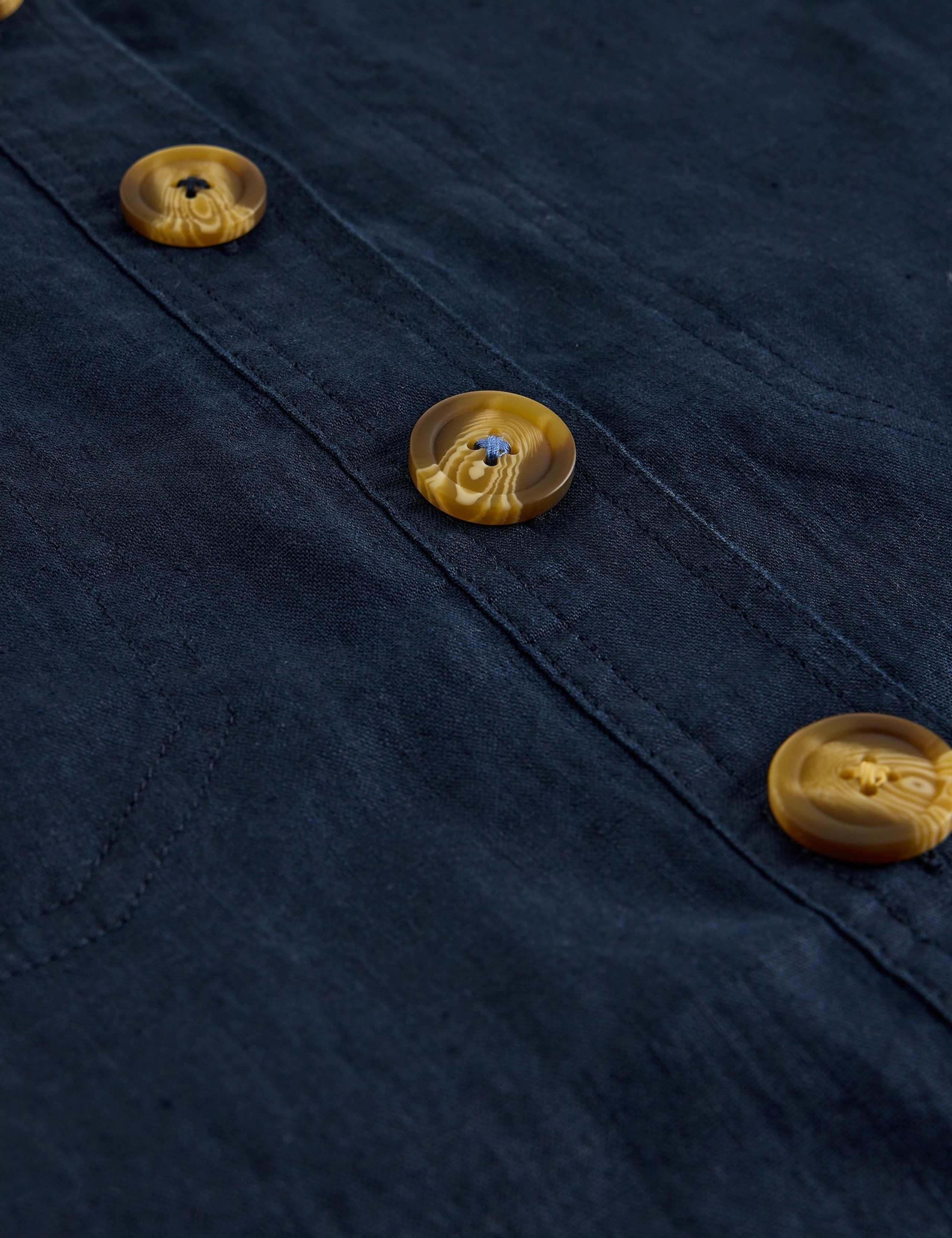 Linen Button Detail Mini Shift Dress 6 of 6