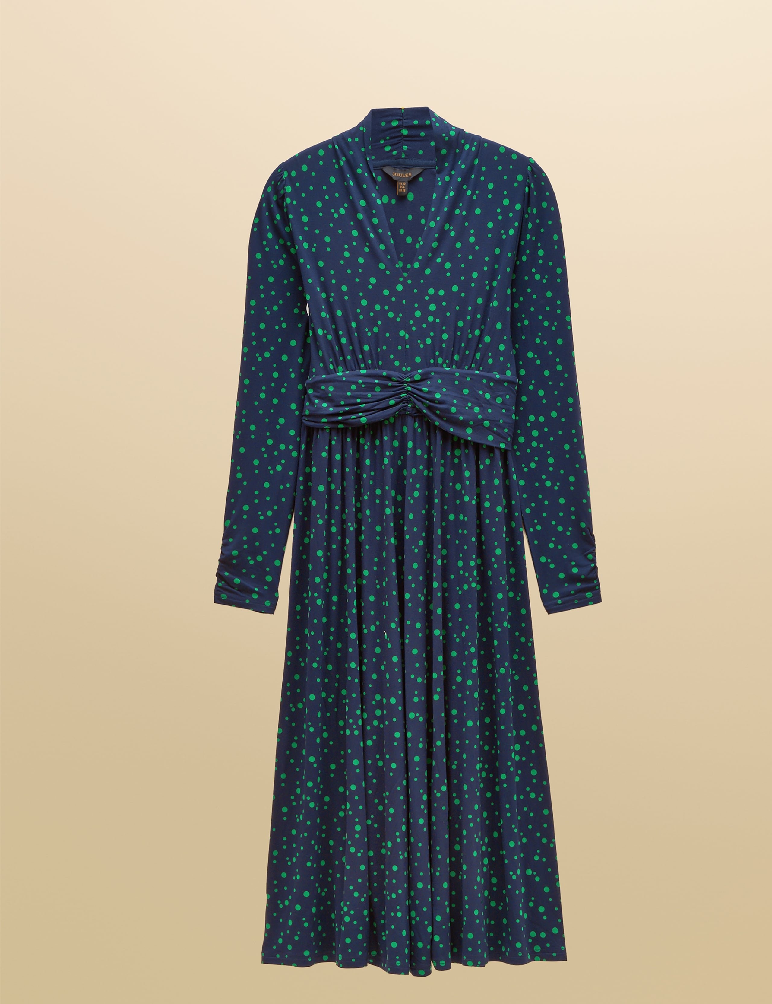 Jersey Spot Print V Neck Midi Skater Dress 7 of 8