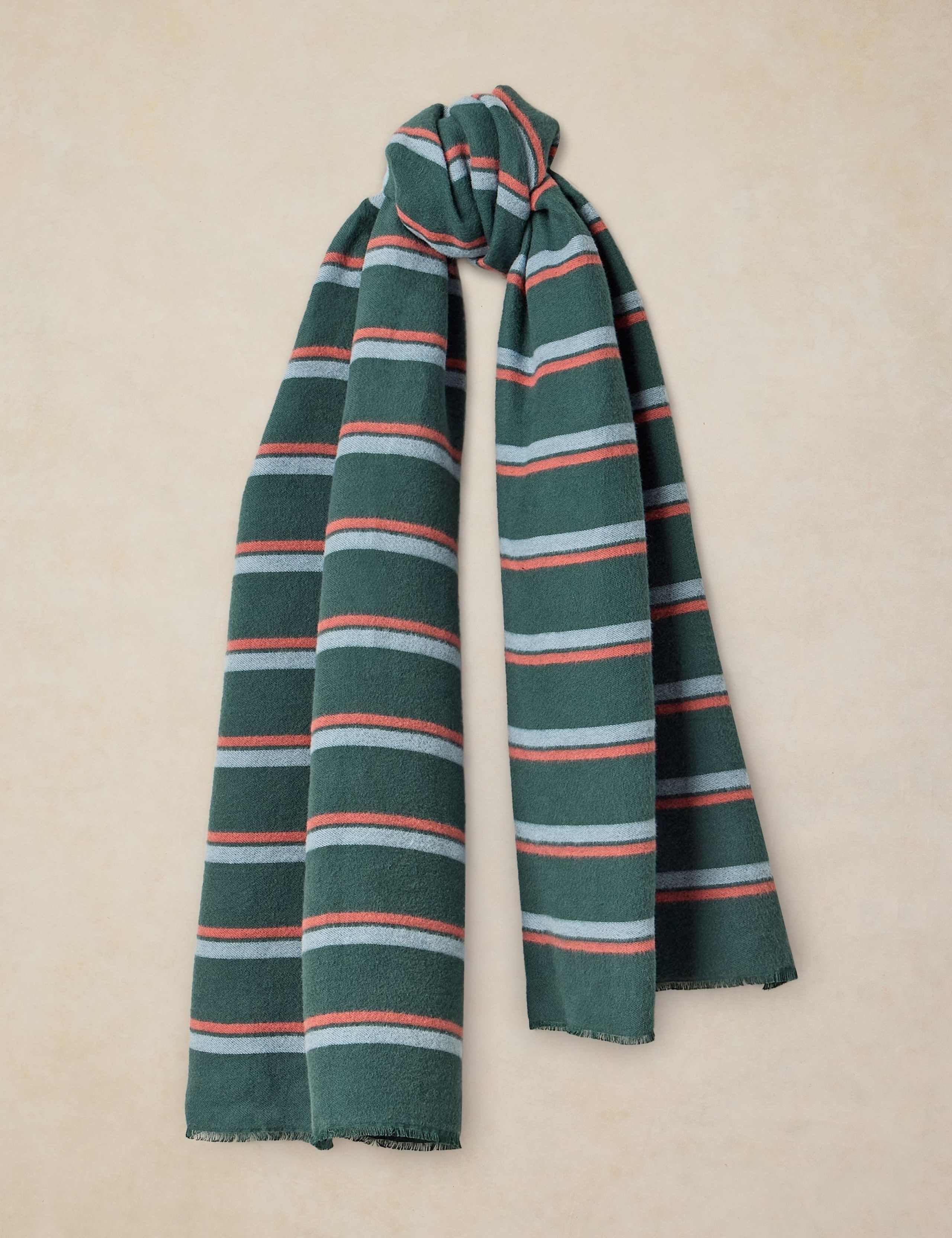 Cotton Rich Striped Scarf 1 of 3