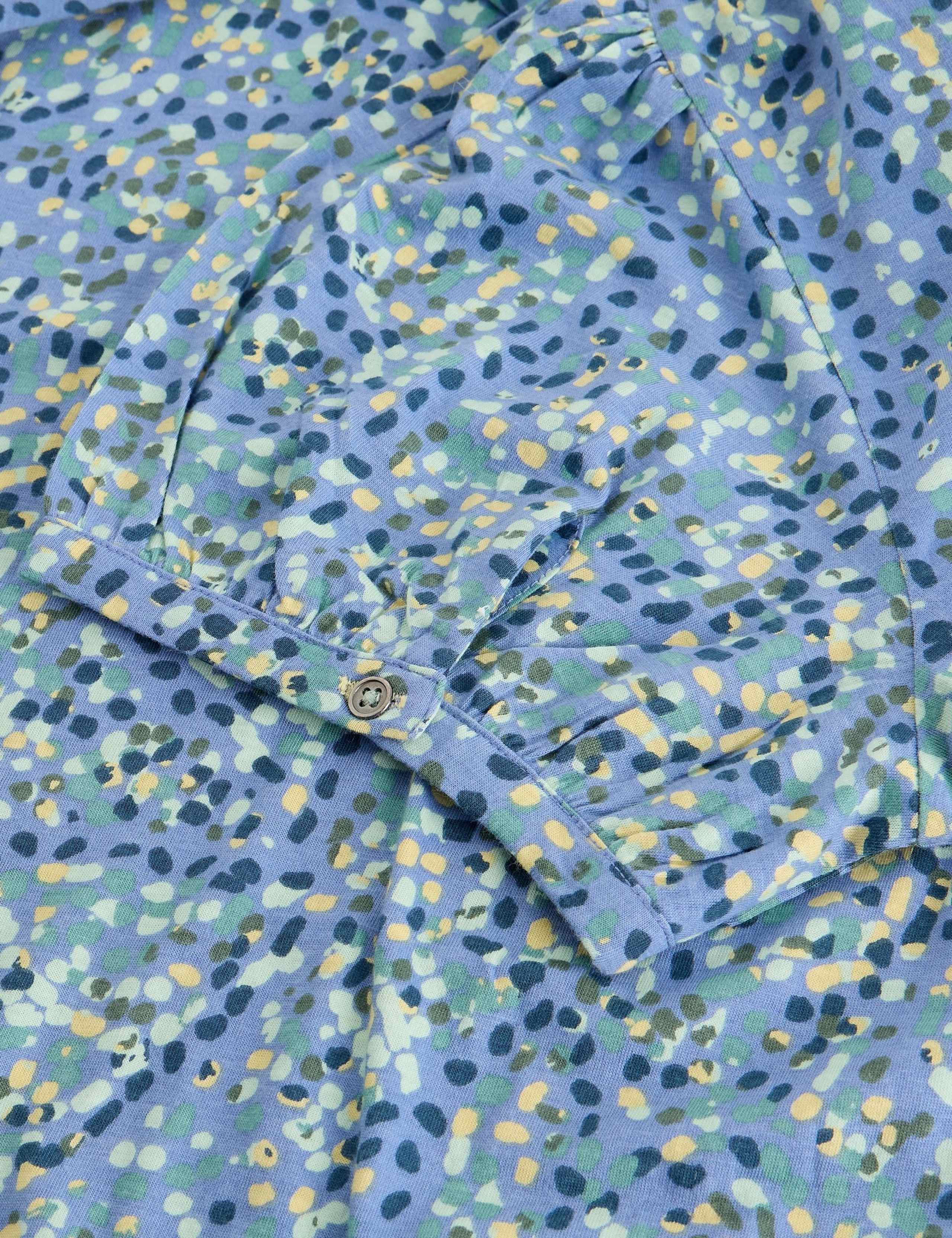 Cotton Blend Printed Midi Waisted Dress 3 of 6