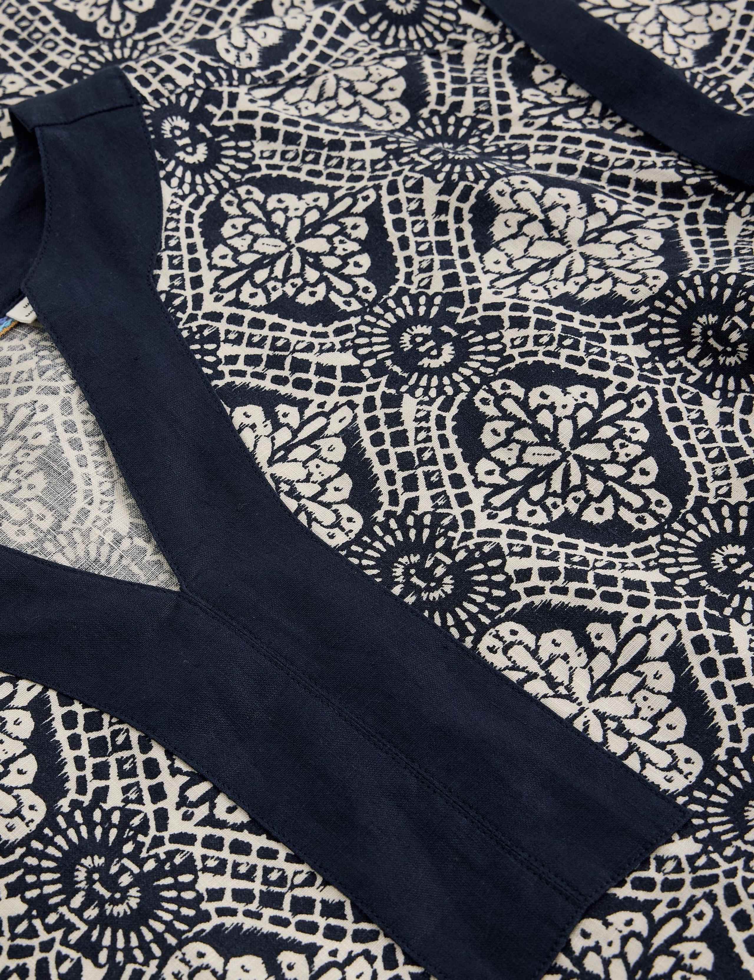 Pure Linen Printed Mini Shift Dress 5 of 6