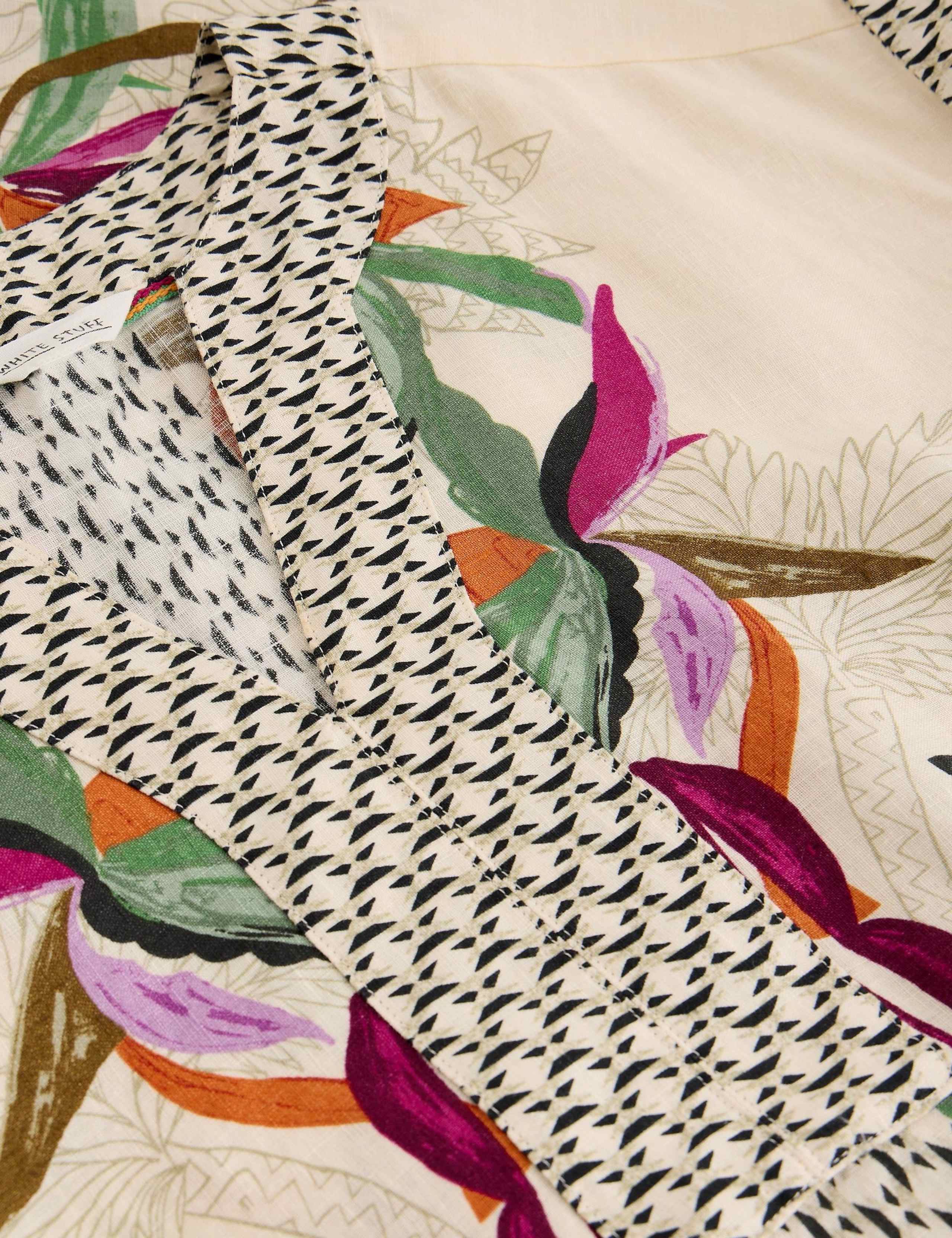 Pure Linen Printed Mini Shift Dress 4 of 6