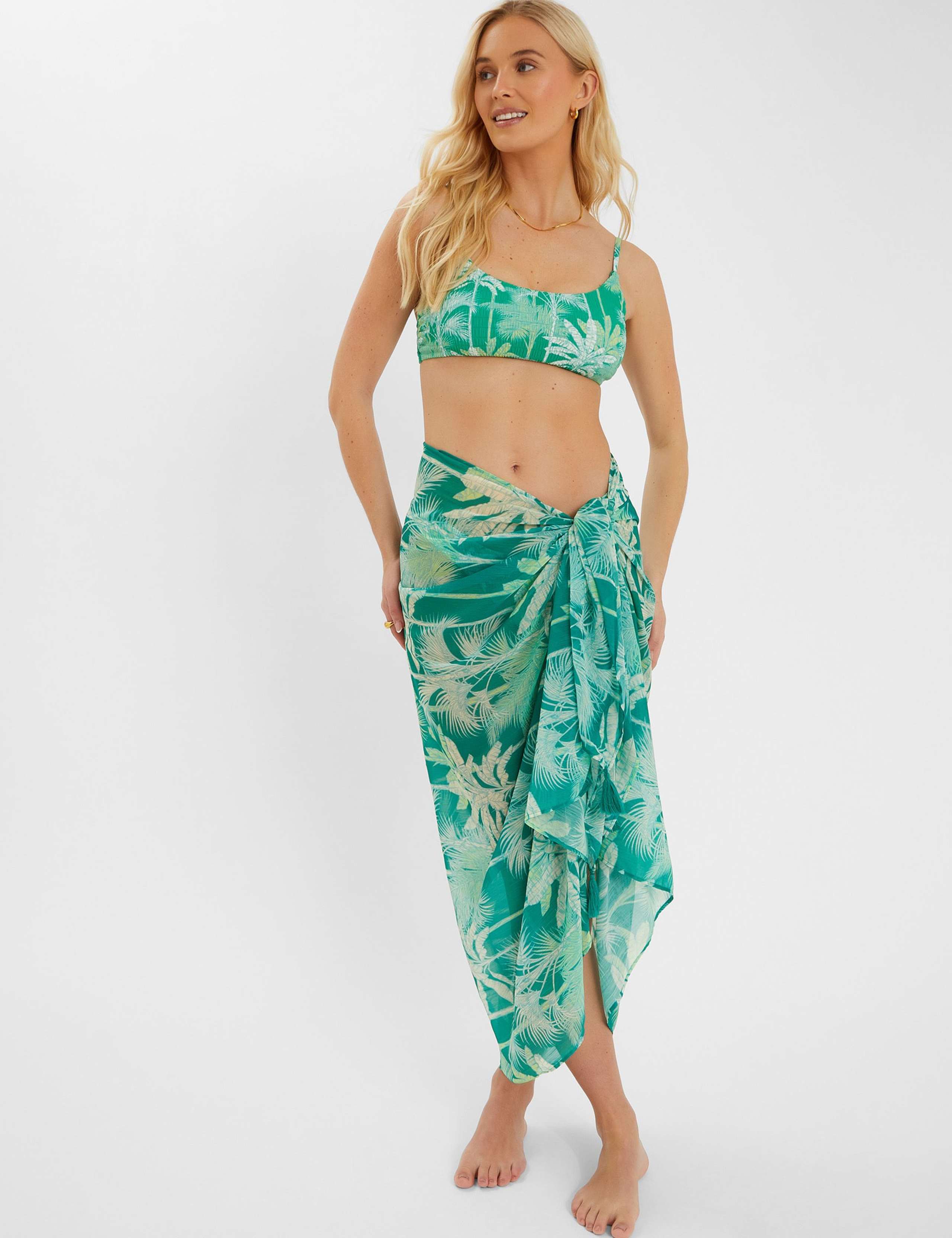 Printed Midaxi Beach Cover Up Sarong 1 of 4