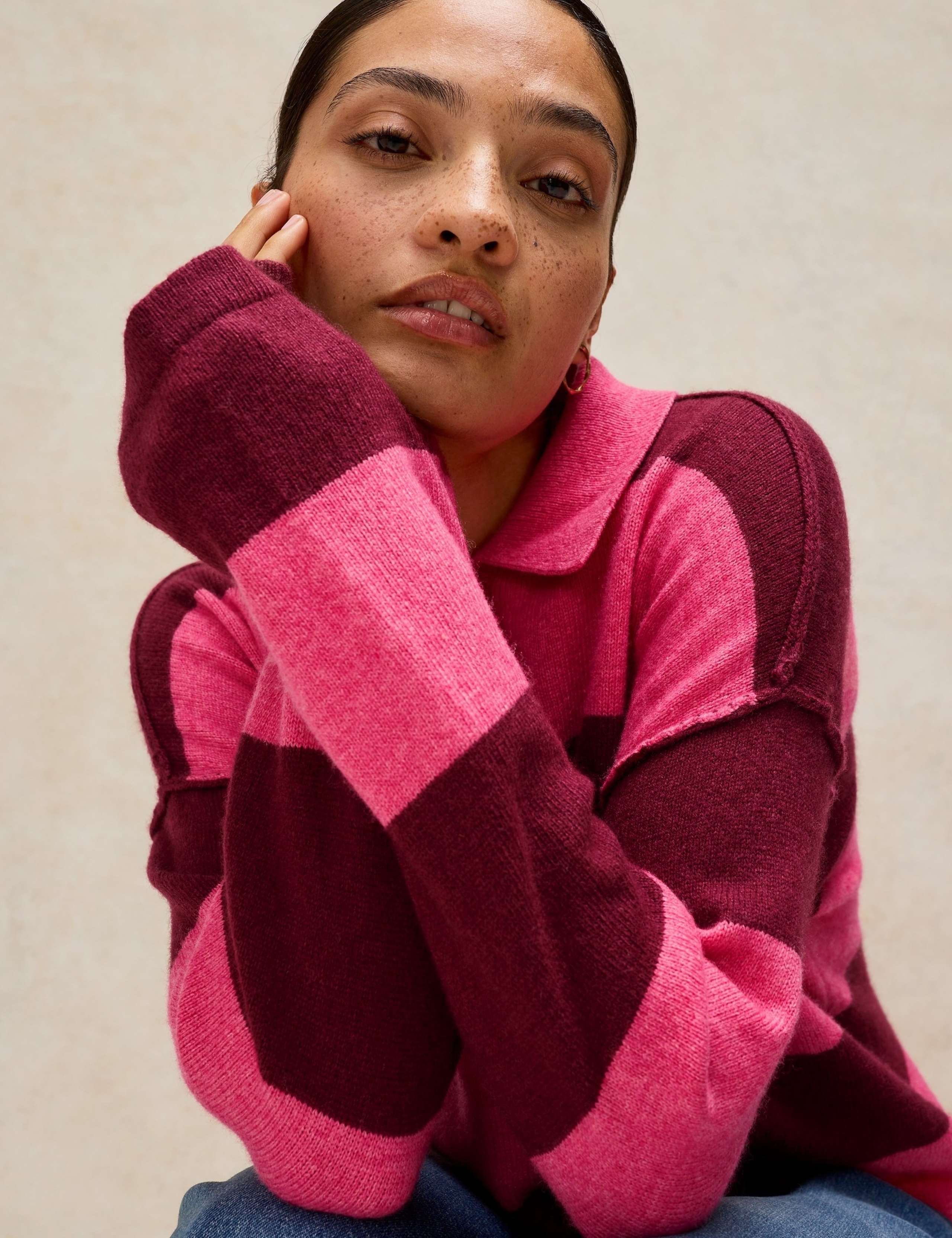 Wool Rich Striped Collared Jumper 5 of 6