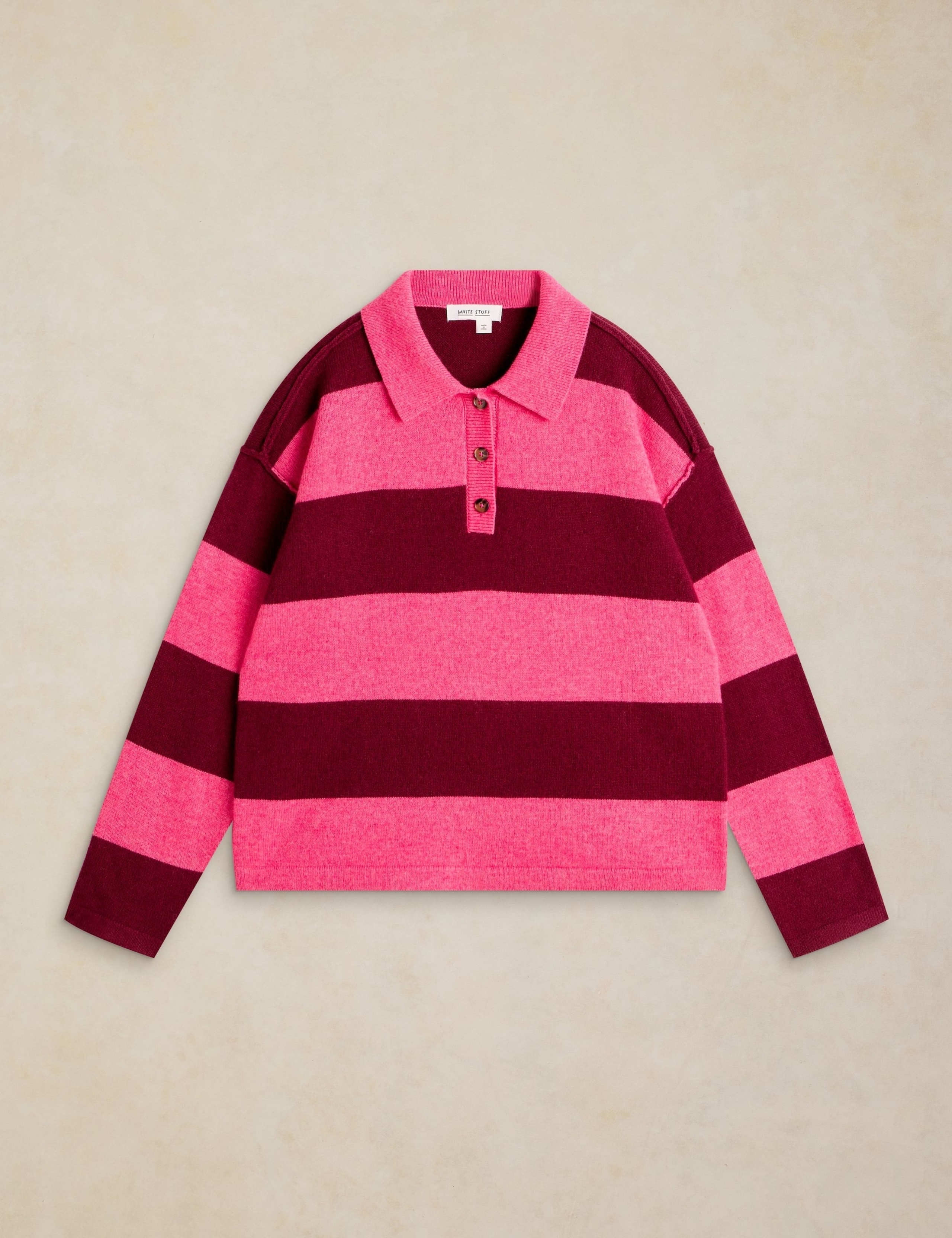 Wool Rich Striped Collared Jumper 2 of 6