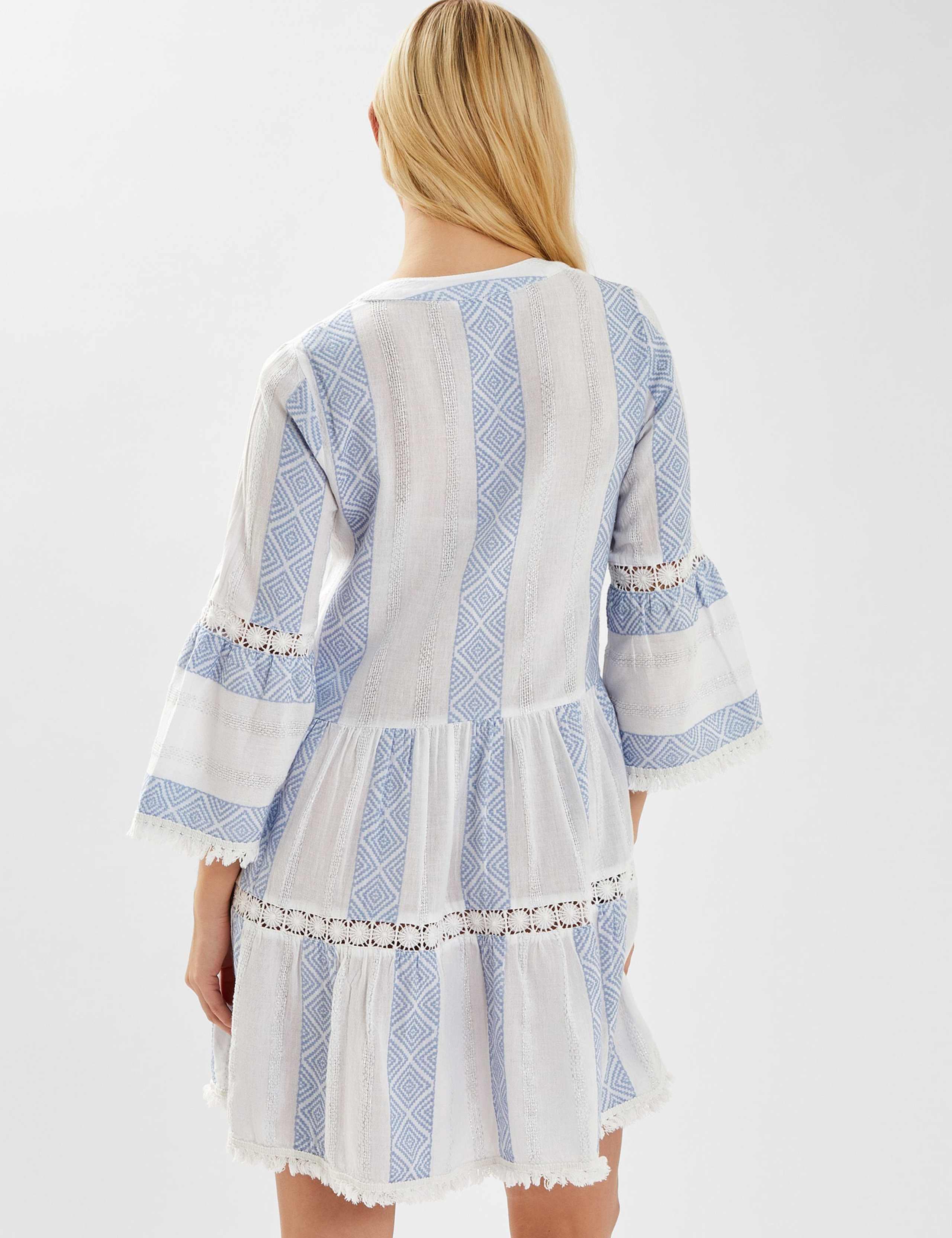 Cotton Rich Striped Mini Beach Dress 3 of 4