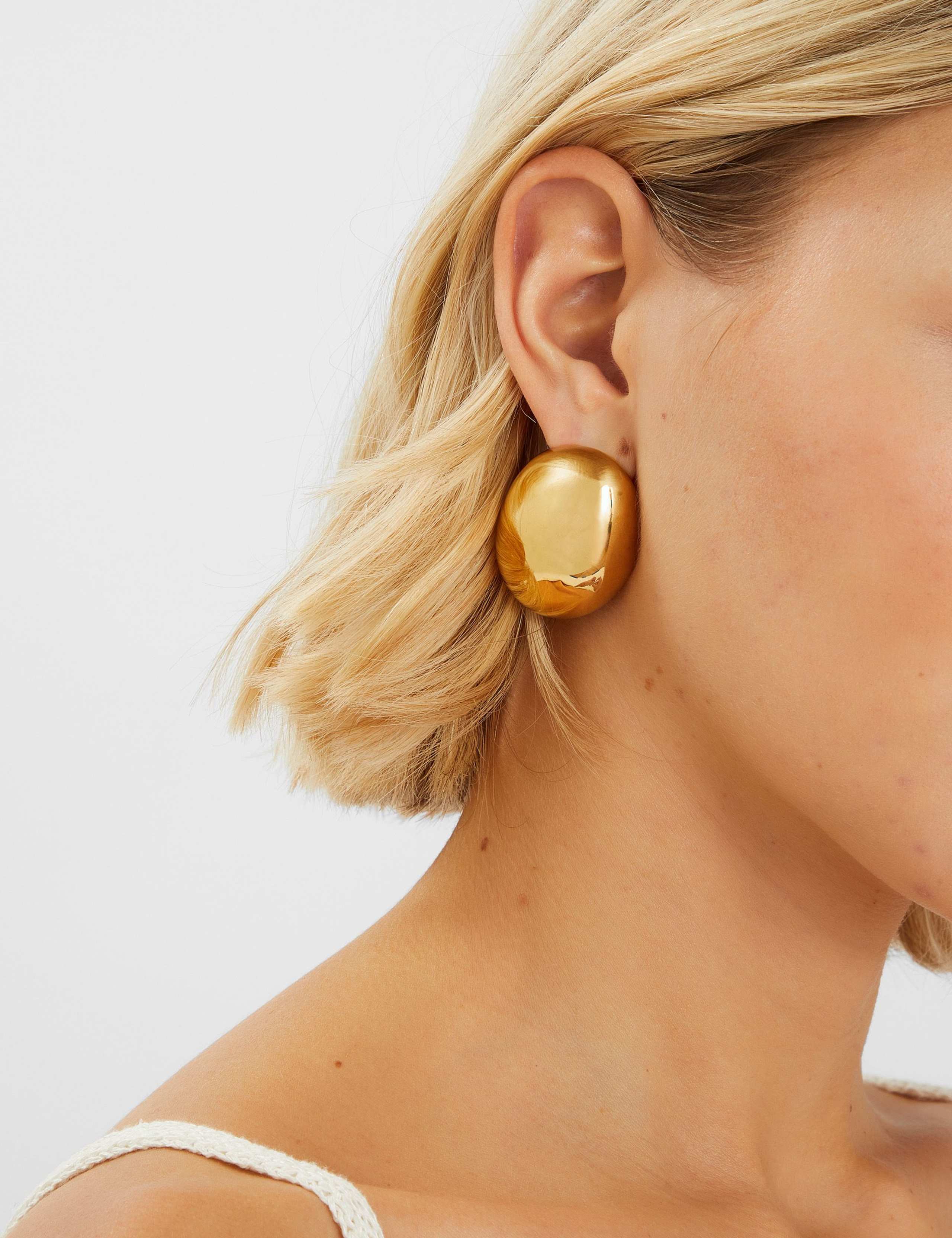 14ct Gold Plated Circle Stud Earring 3 of 3