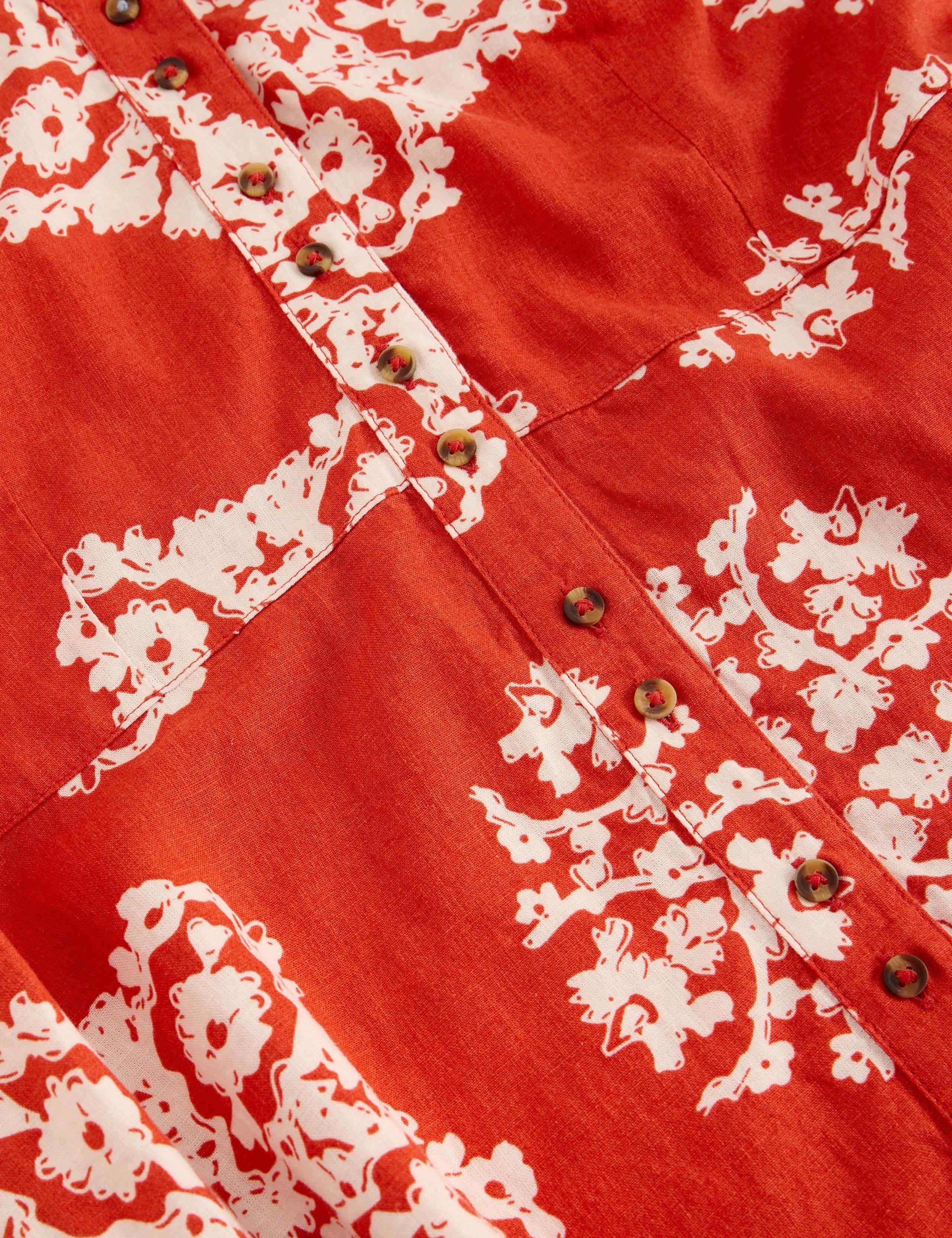 Linen Rich Printed Midi Tea Dress 3 of 6