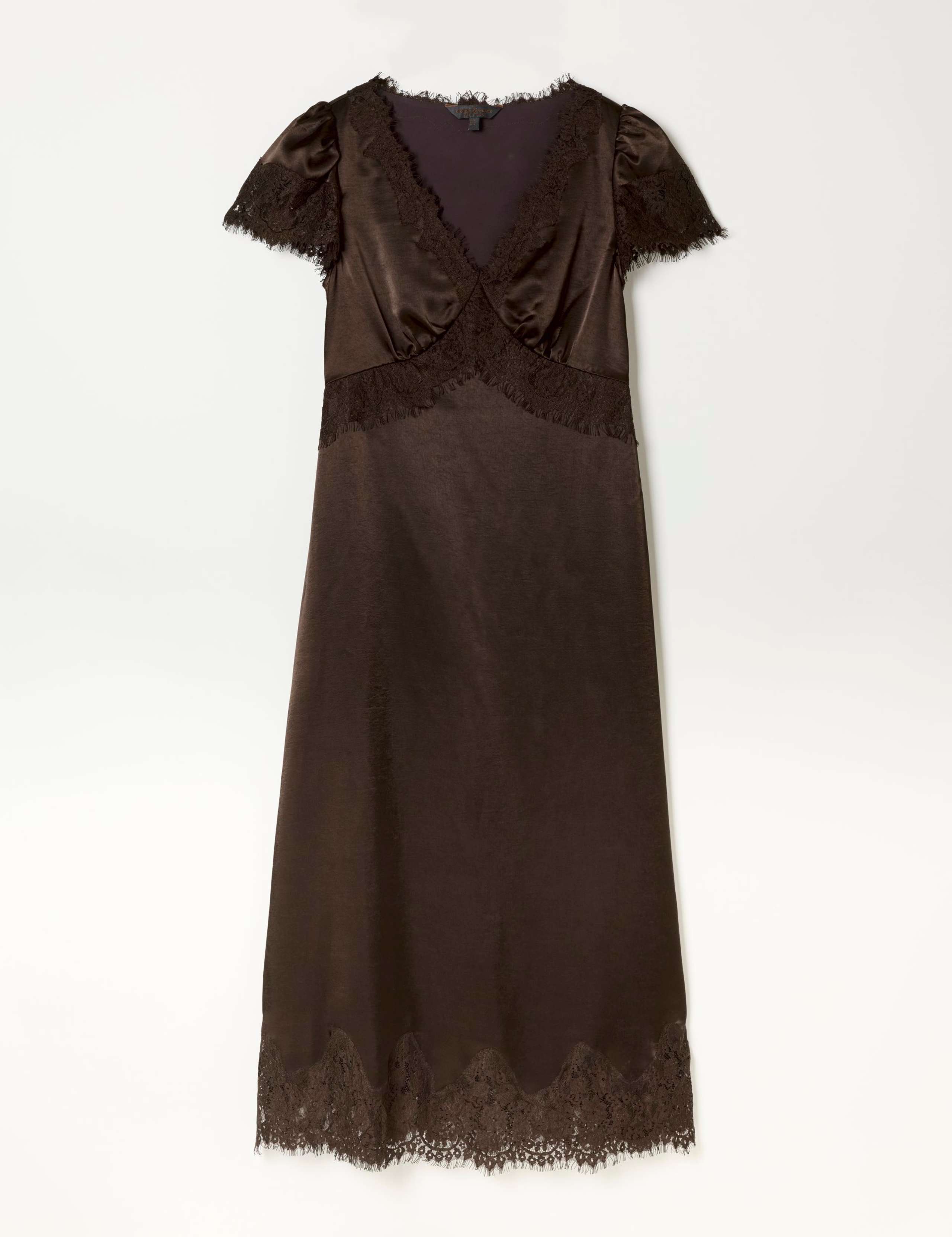 Lace Insert V-Neck Midi Tea Dress 2 of 8