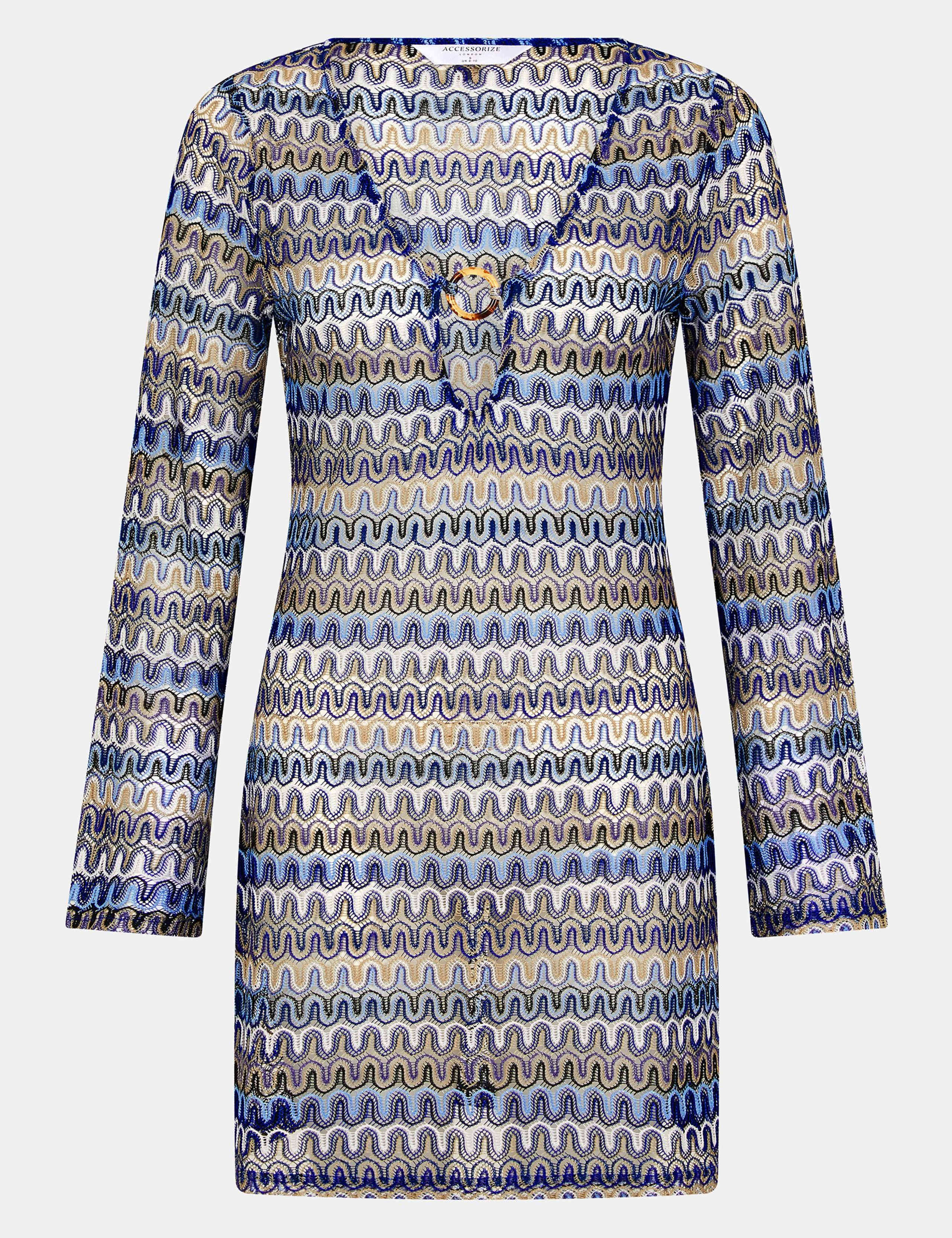 Textured Zig-Zag Mini Beach Dress 2 of 4