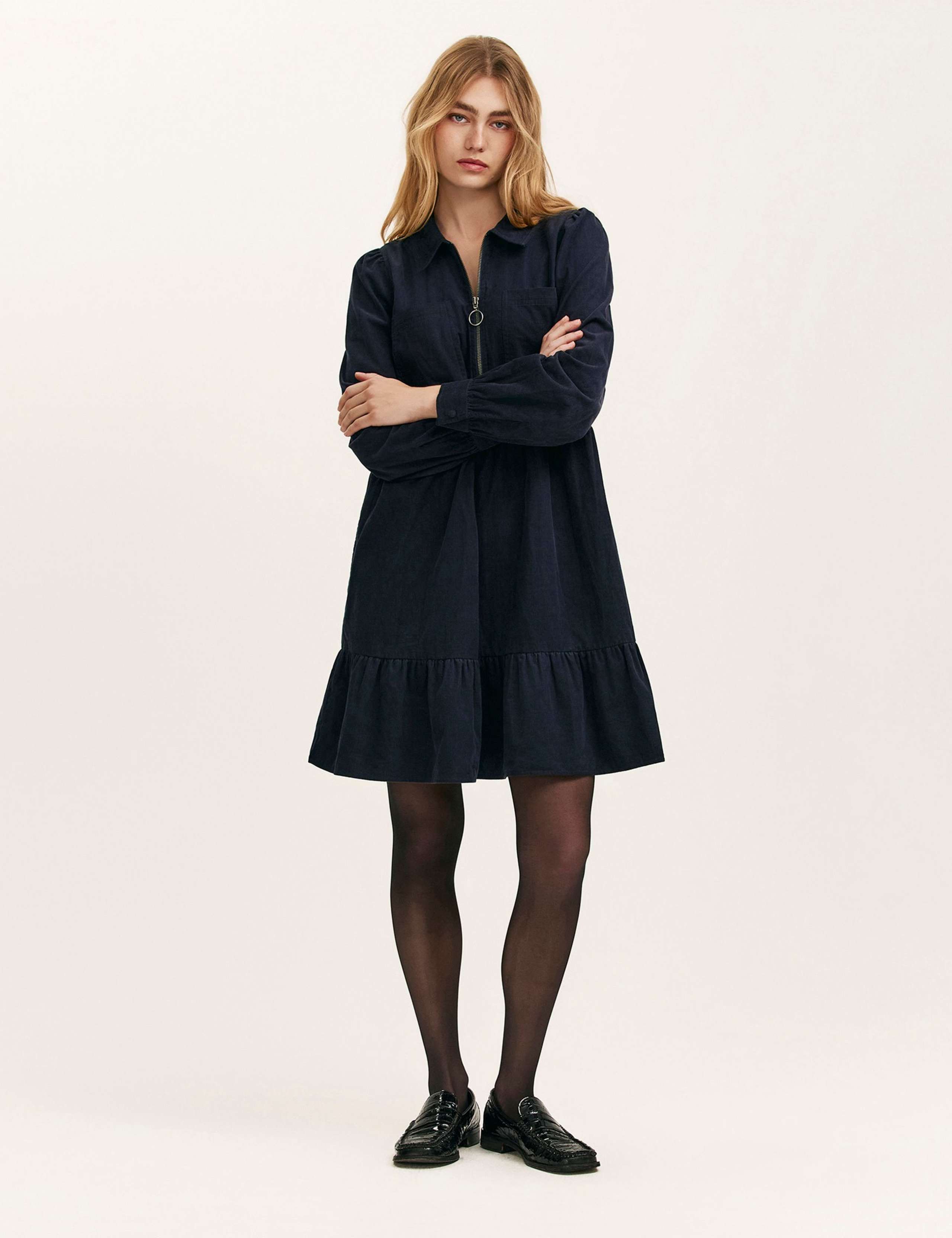 Pure Cotton Collared Knee Length Tiered Dress 3 of 6