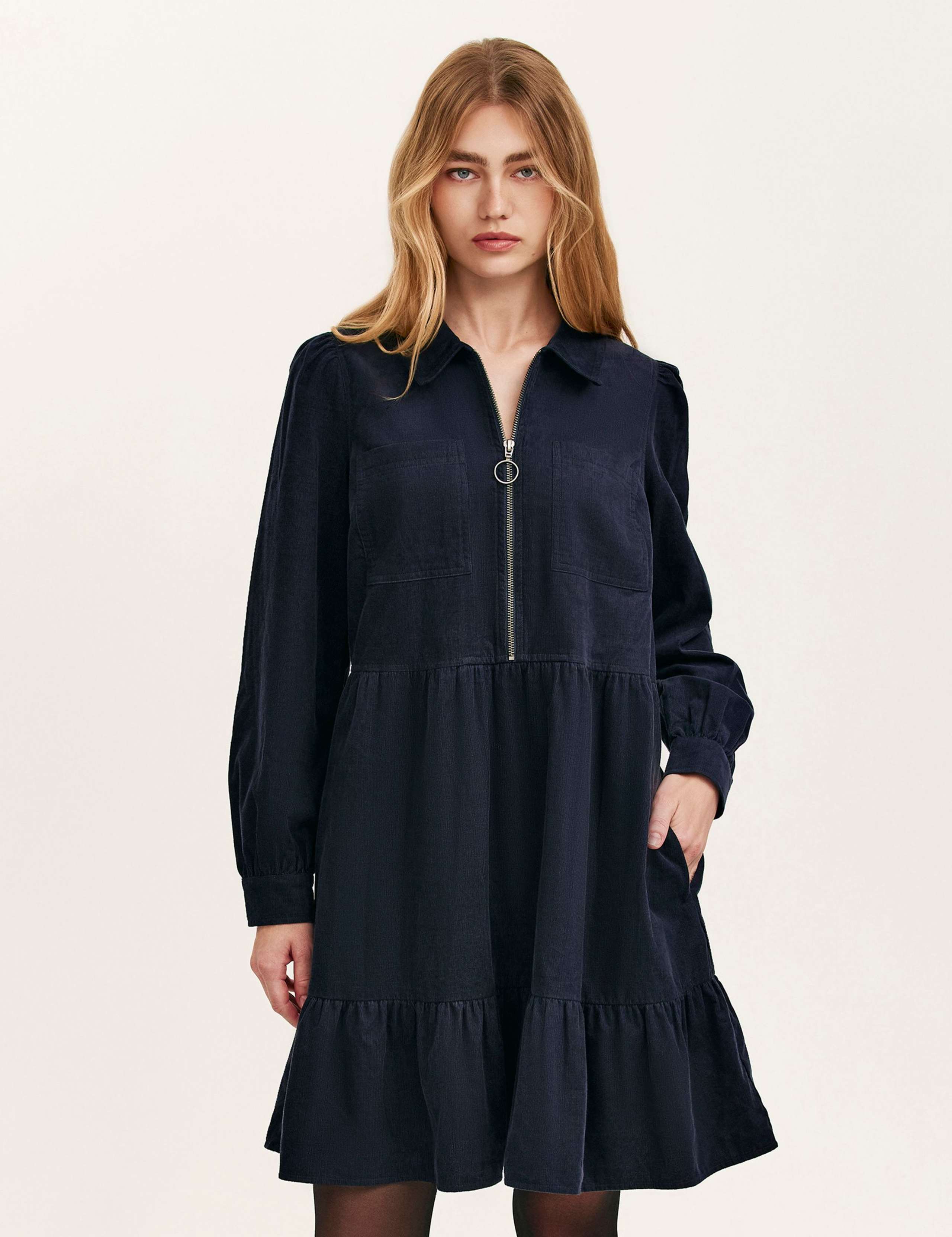 Pure Cotton Collared Knee Length Tiered Dress 6 of 6