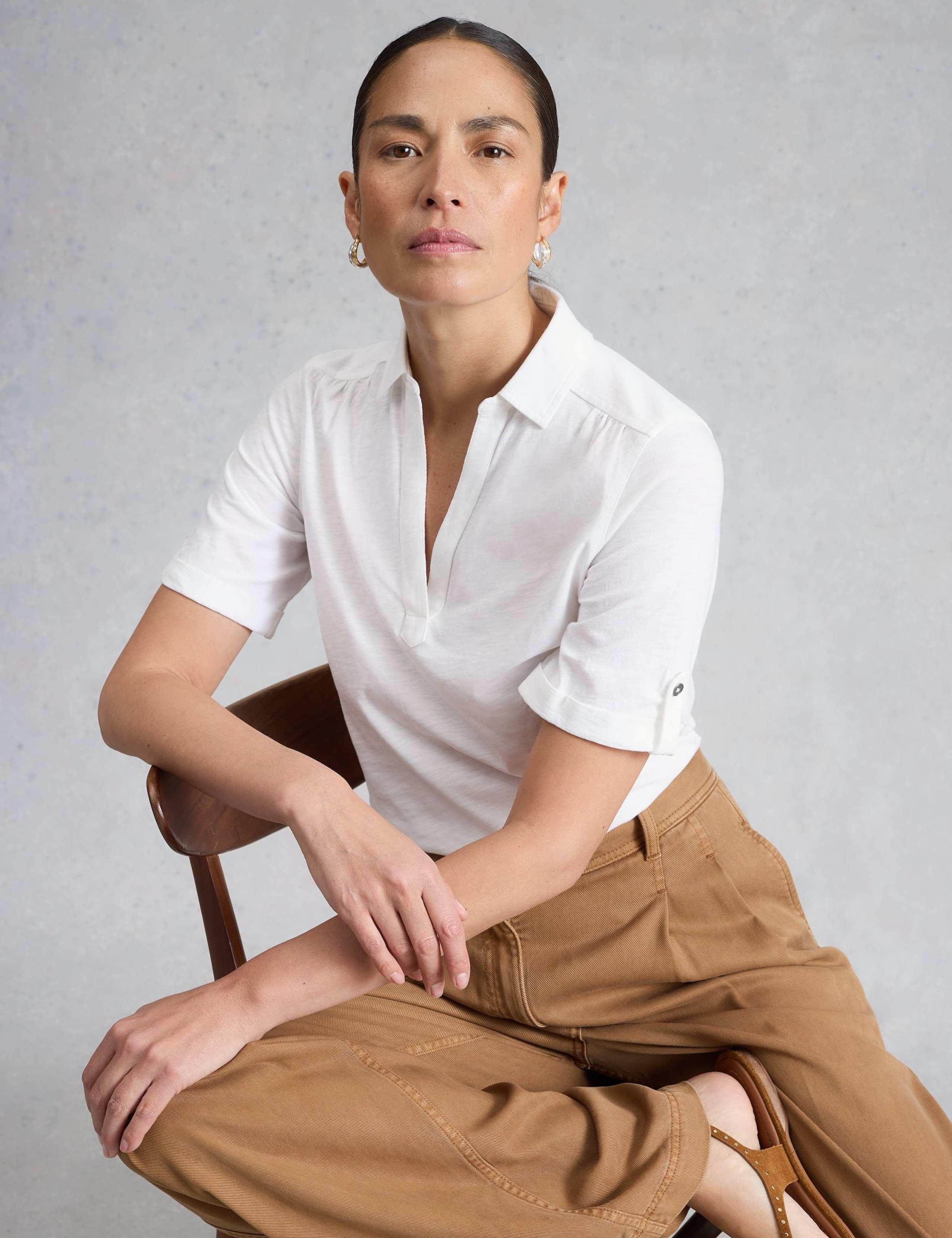 Pure Cotton Jersey Collared Shirt 4 of 6