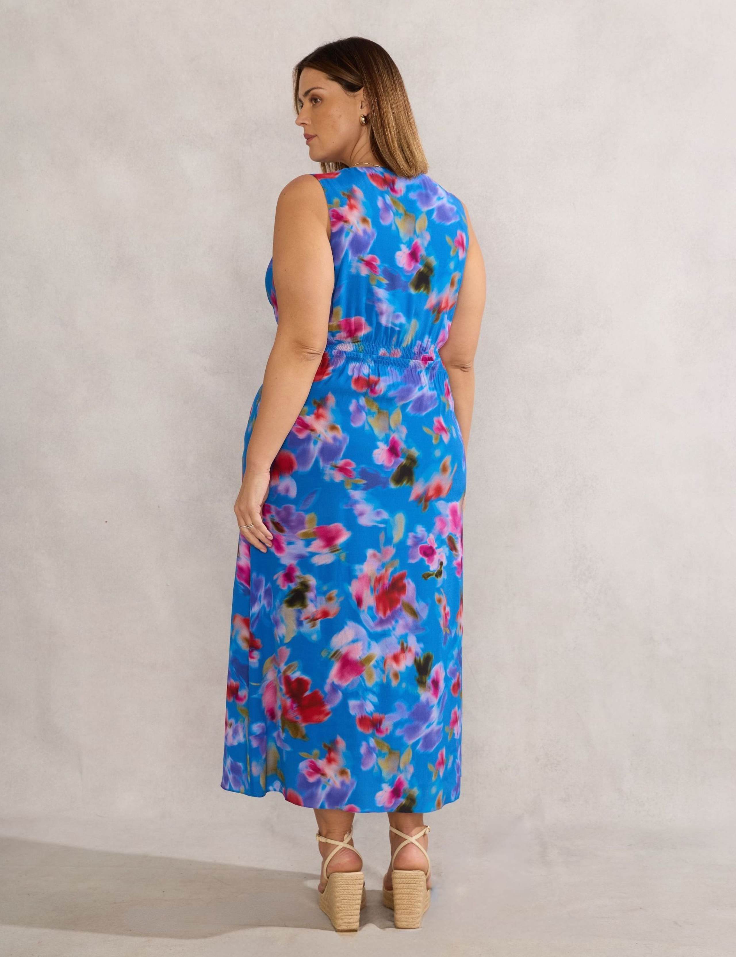 Floral V-Neck Midi Tea Dress 2 of 3
