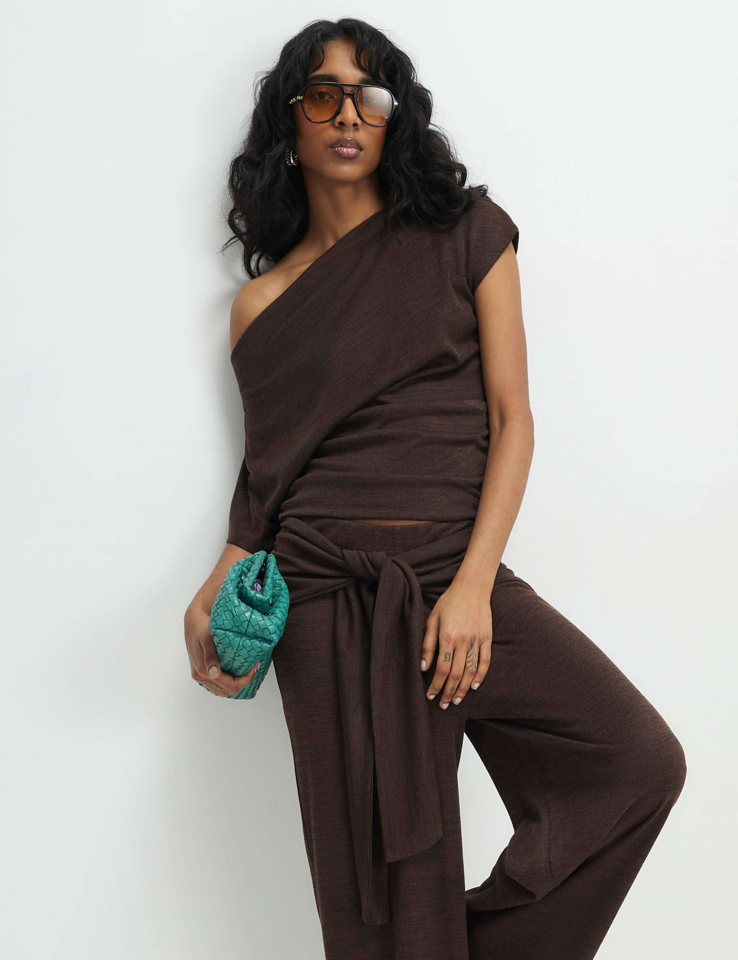 Textured Slash Neck Off The Shoulder Top 2 of 4