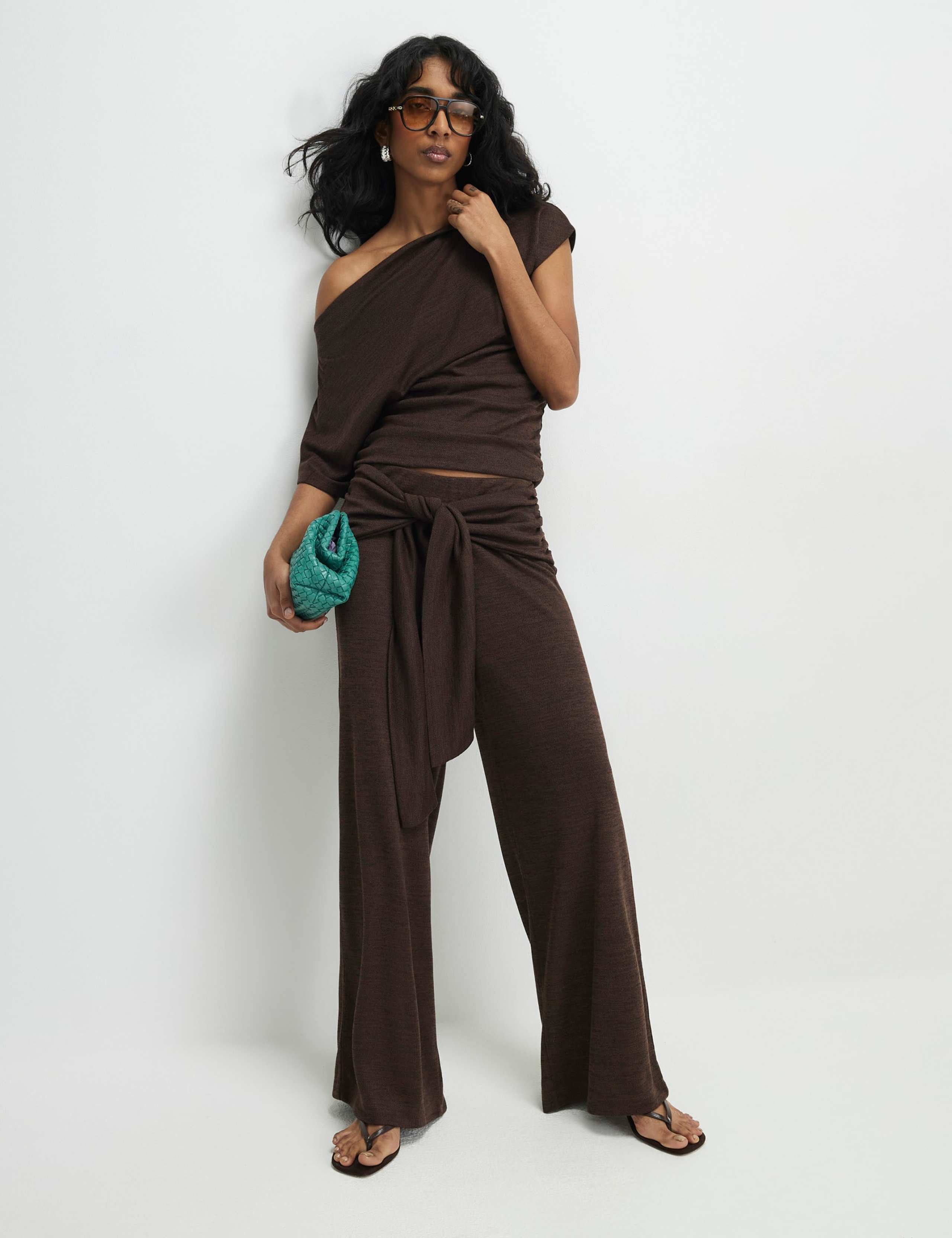Textured Slash Neck Off The Shoulder Top 3 of 4