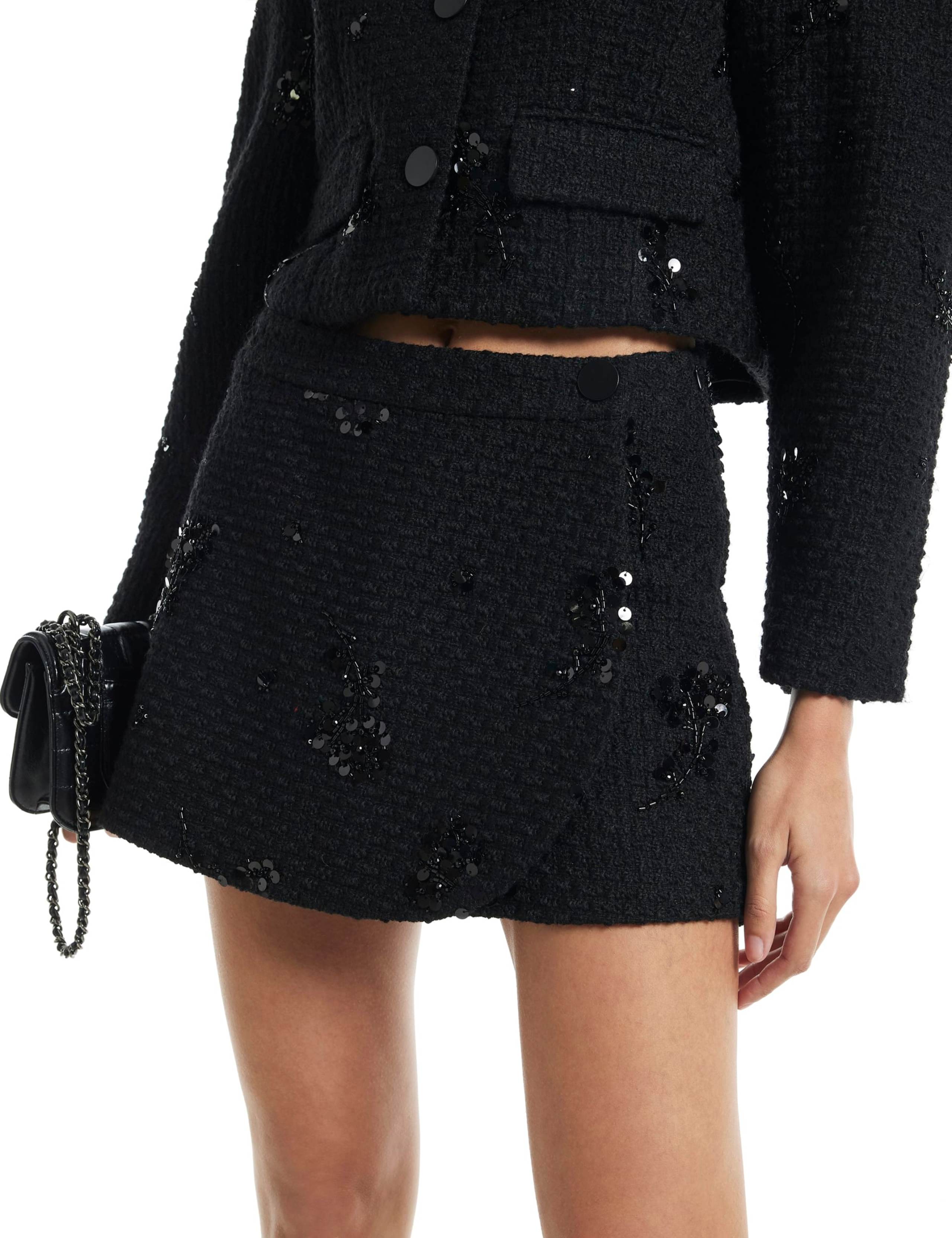 Boucle Sequin Embroidered Mini Skort 3 of 6