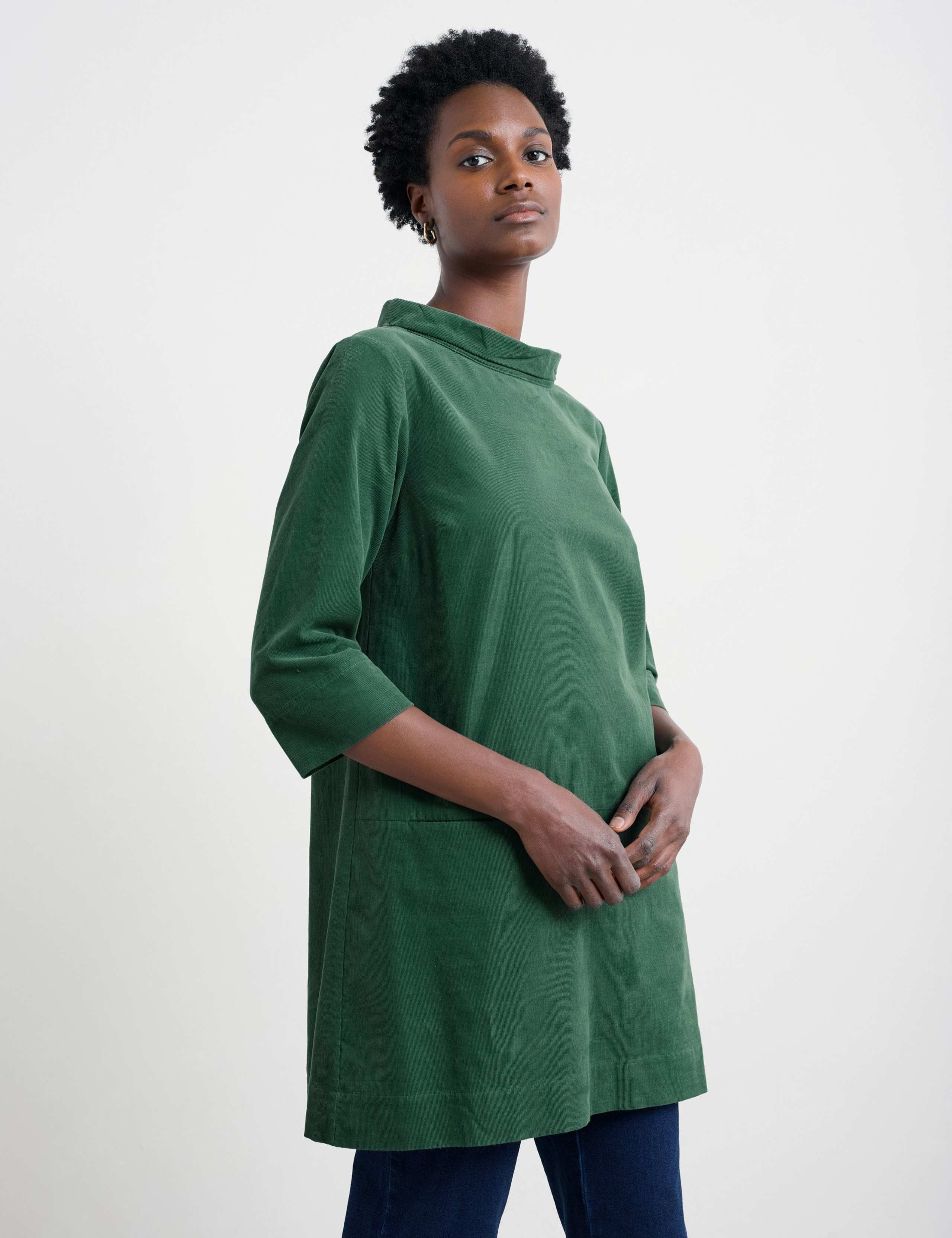 Pure Cotton Corduroy Knee-Length Dress 4 of 5