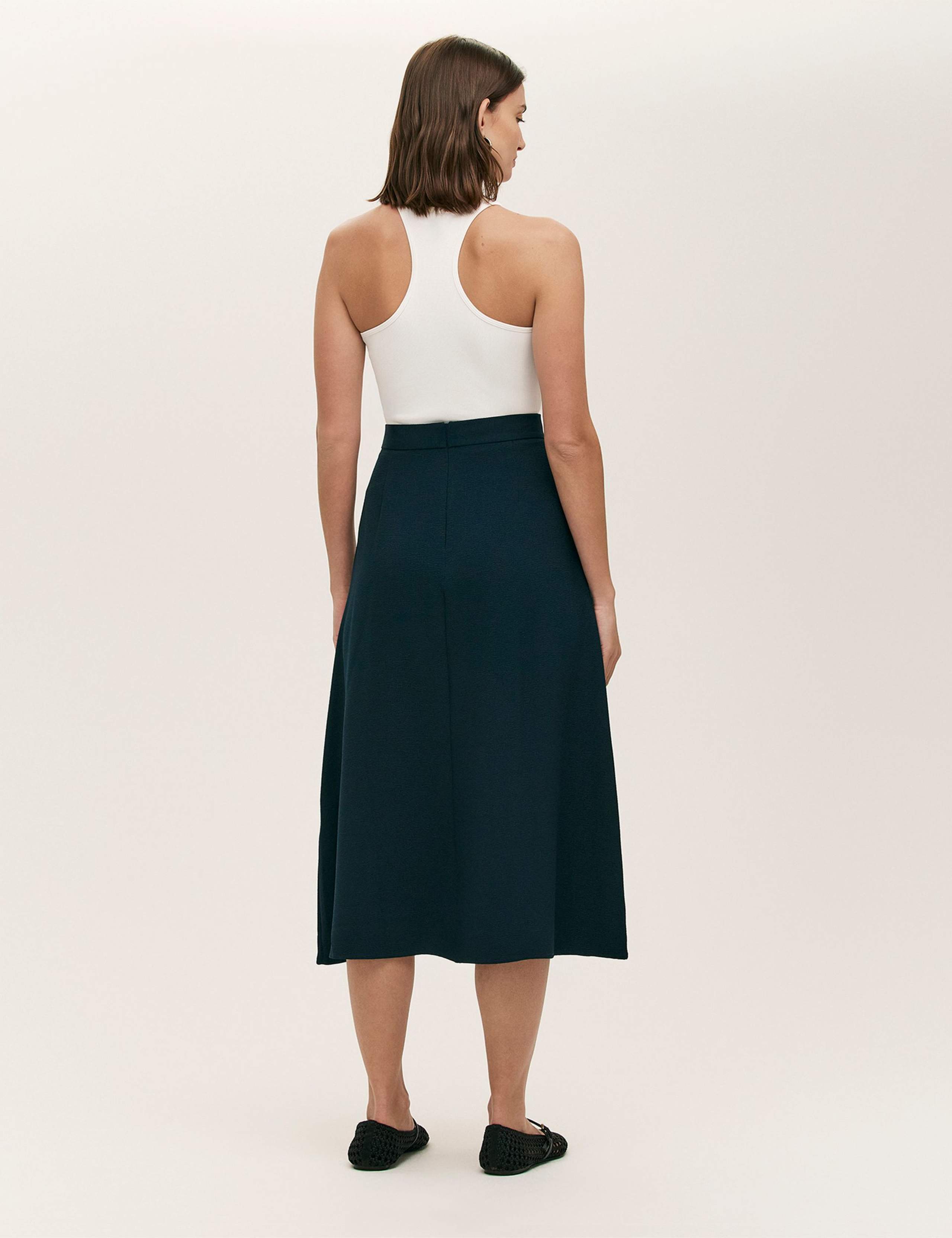 Crepe Midi A-Line Skirt 4 of 5