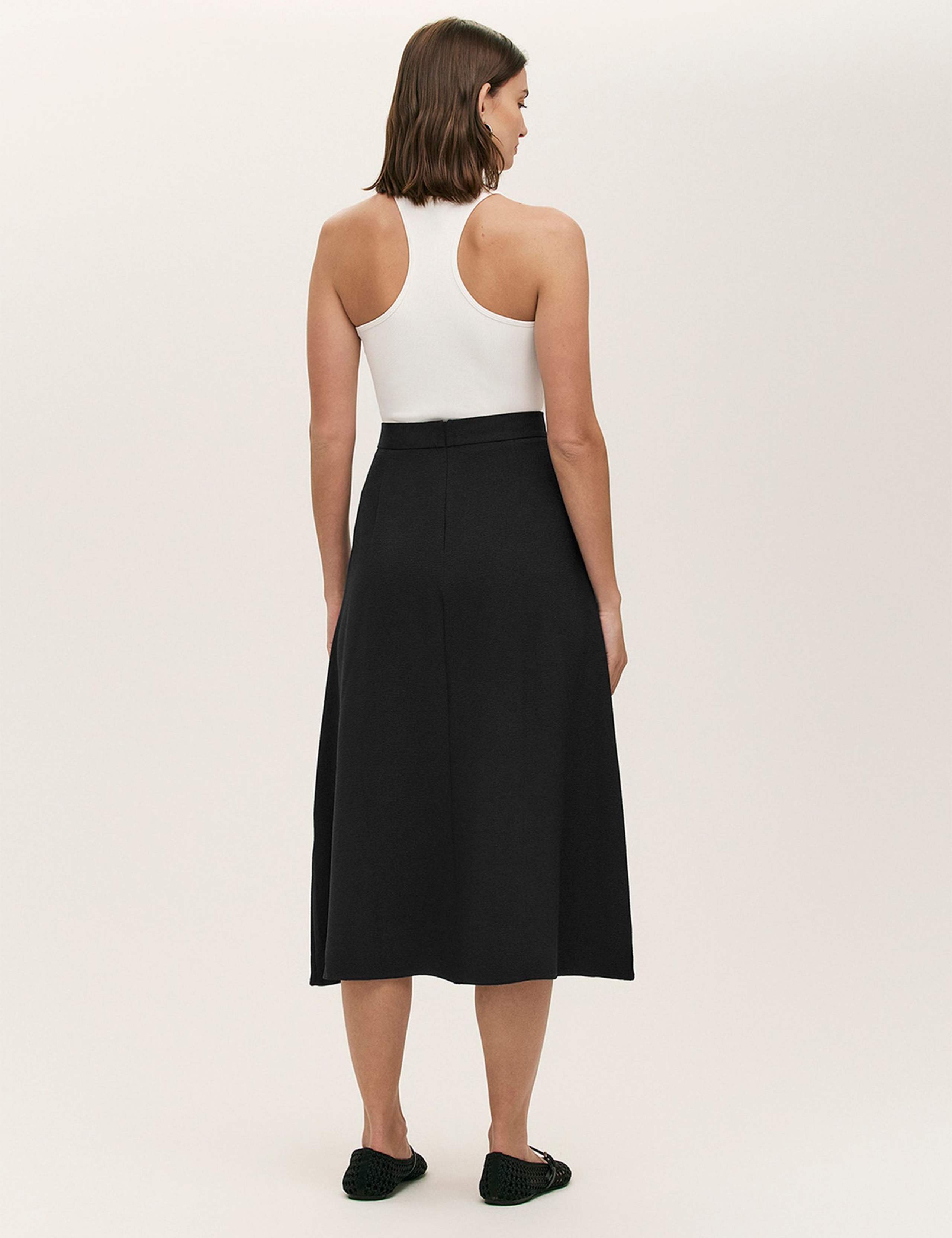 Crepe Midi A-Line Skirt 3 of 4