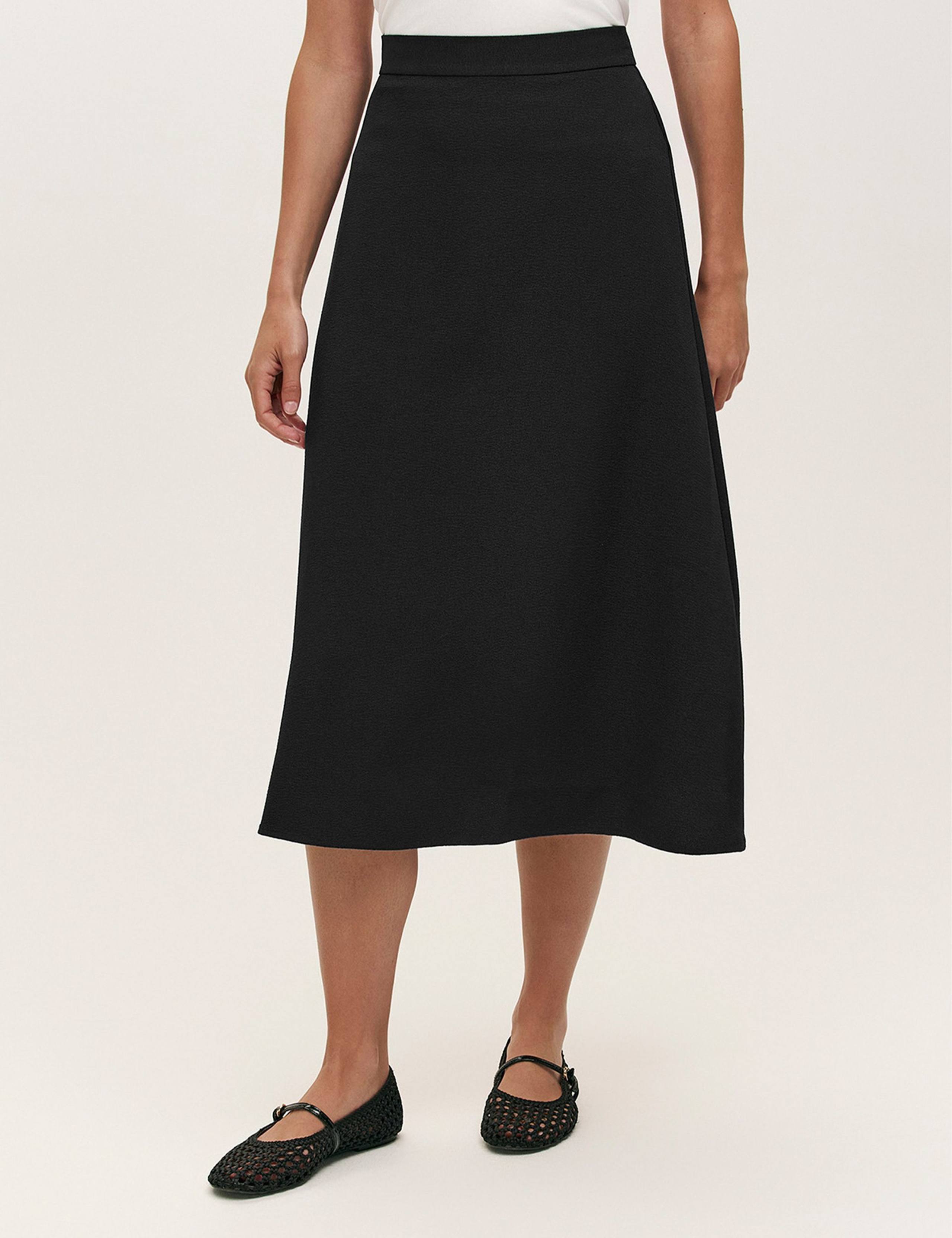 Crepe Midi A-Line Skirt 4 of 4