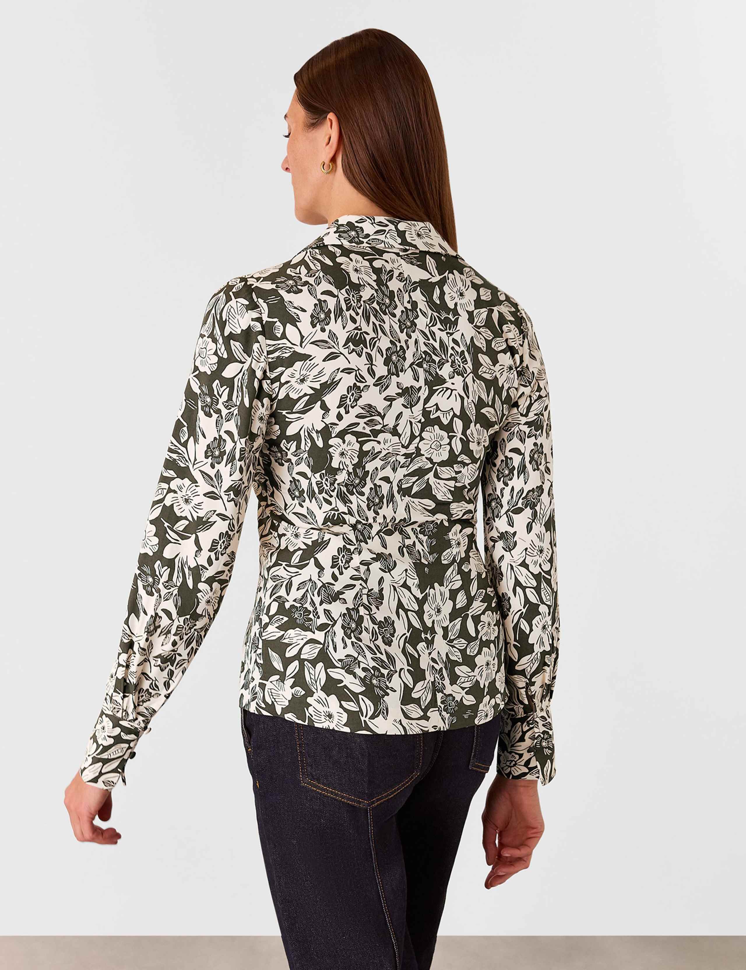 Floral V-Neck Button Through Blouse 4 of 4