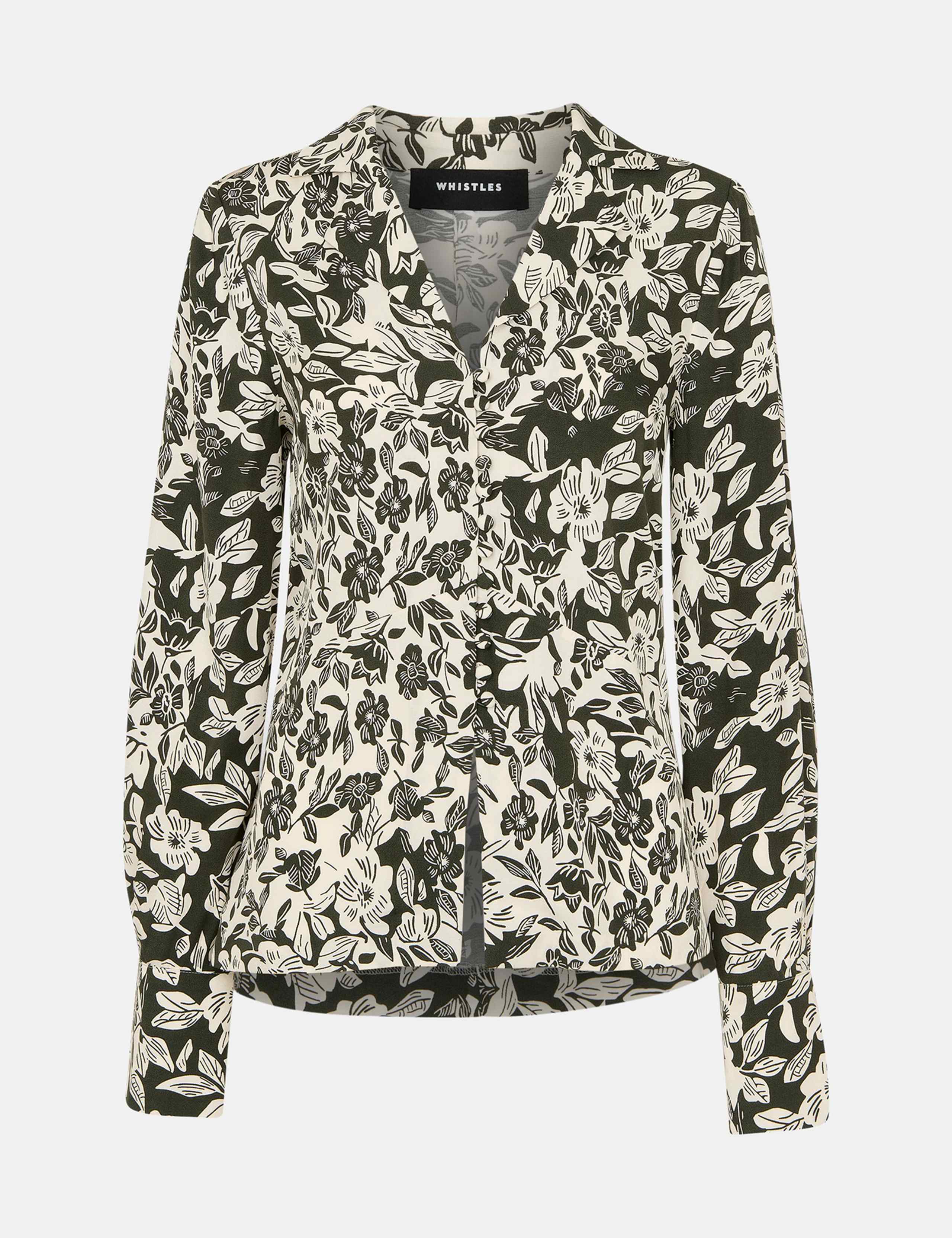Floral V-Neck Button Through Blouse 2 of 4