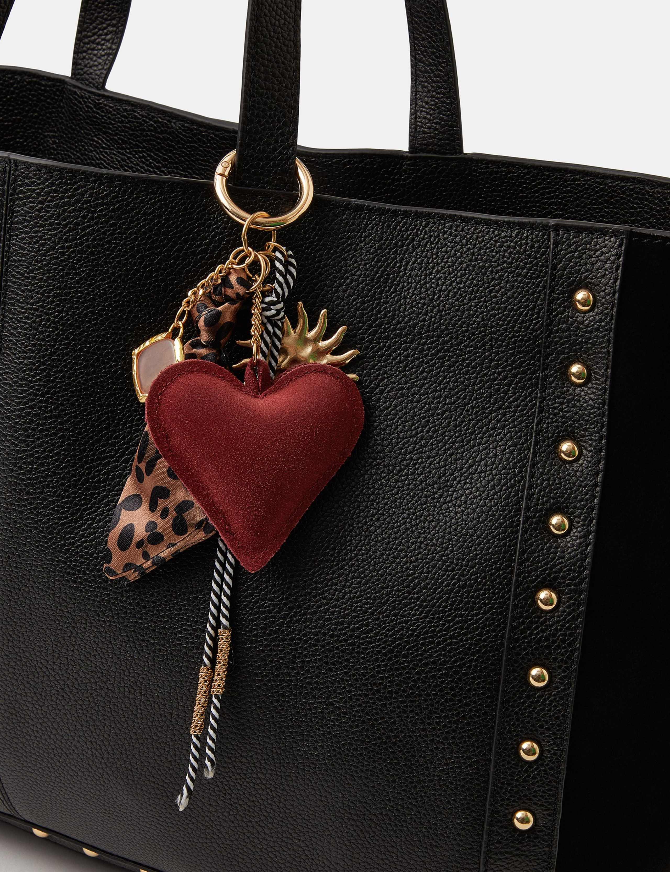 Leopard Print Scarf & Suede Heart Bag Charm 3 of 3