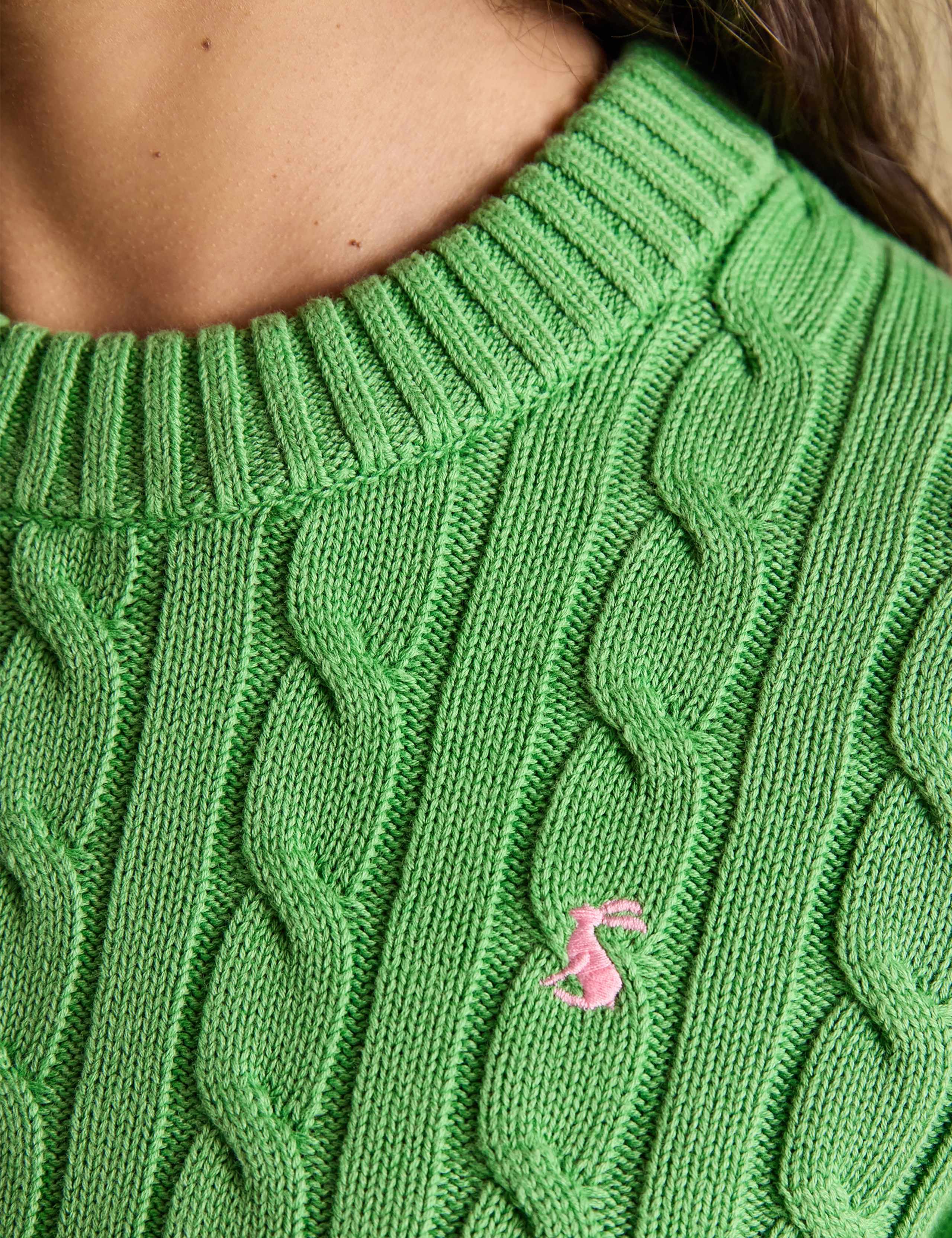 Pure Cotton Cable Knit Crew Neck Jumper 4 of 7
